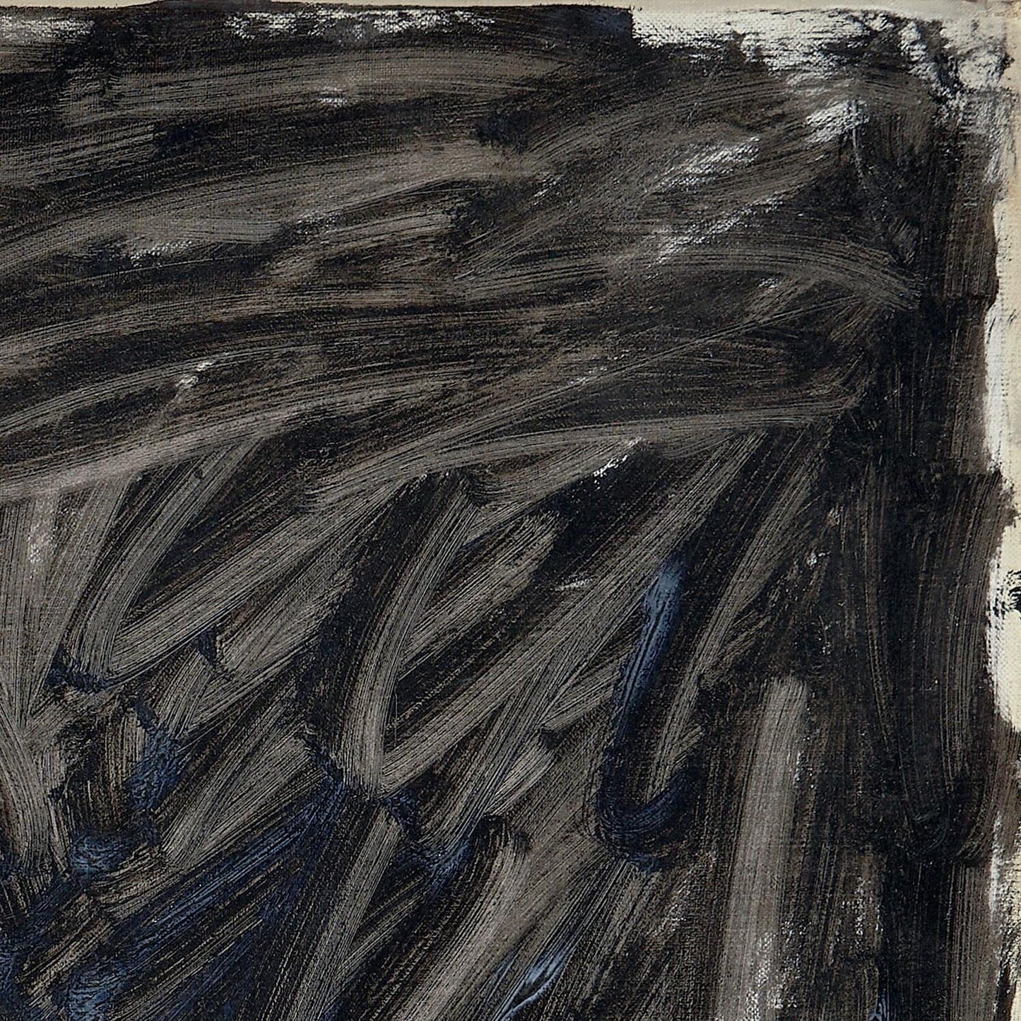 Abstract art with black and gray brush strokes on a textured background