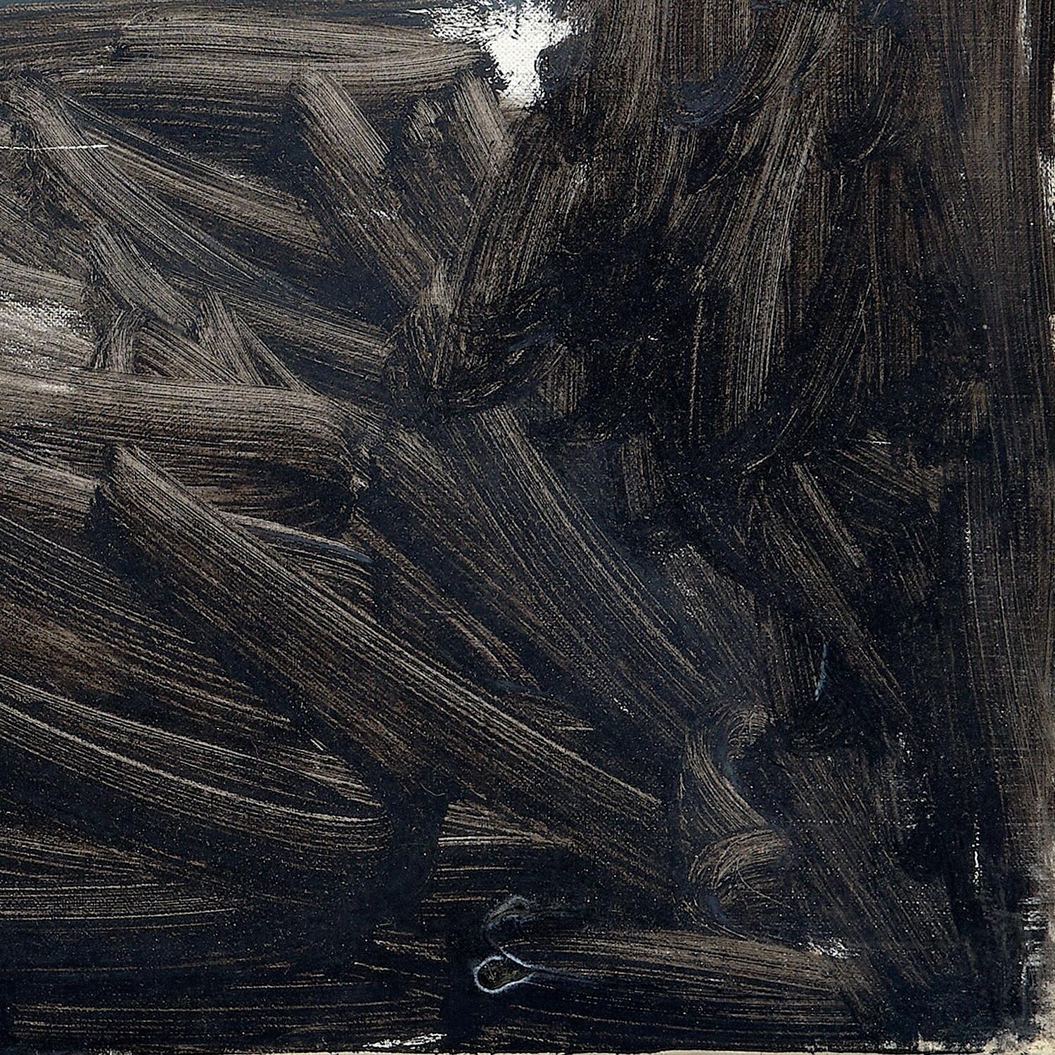 Abstract black and gray brushstroke painting