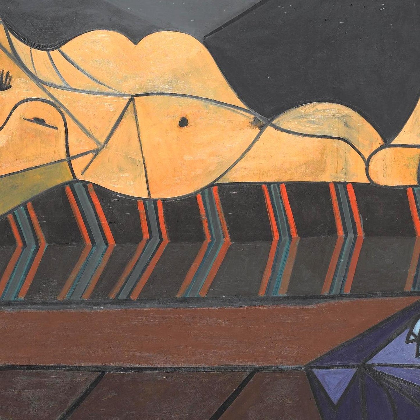 Abstract artwork with geometric shapes and warm colors