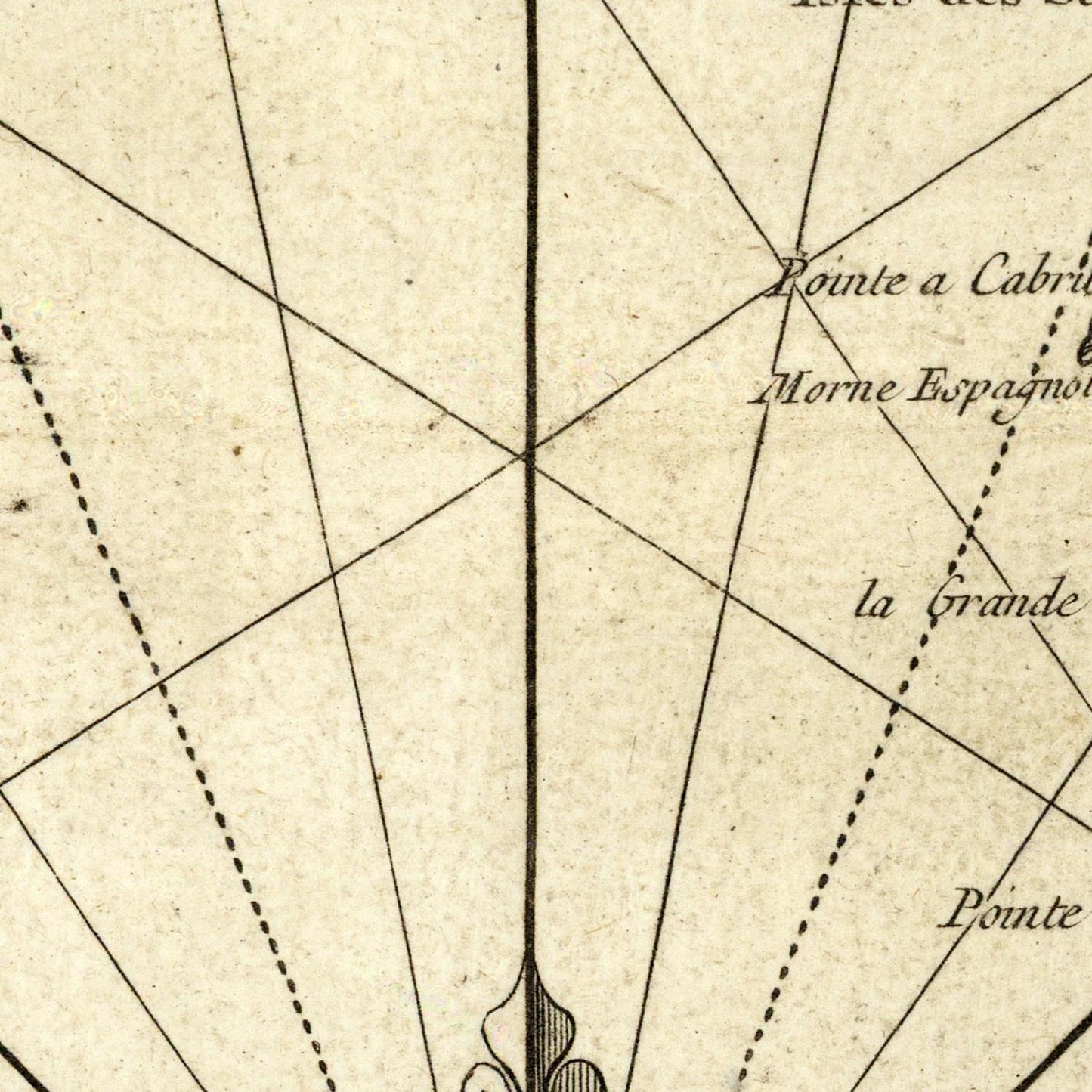 Vintage map detail with geometric lines and text on a beige background