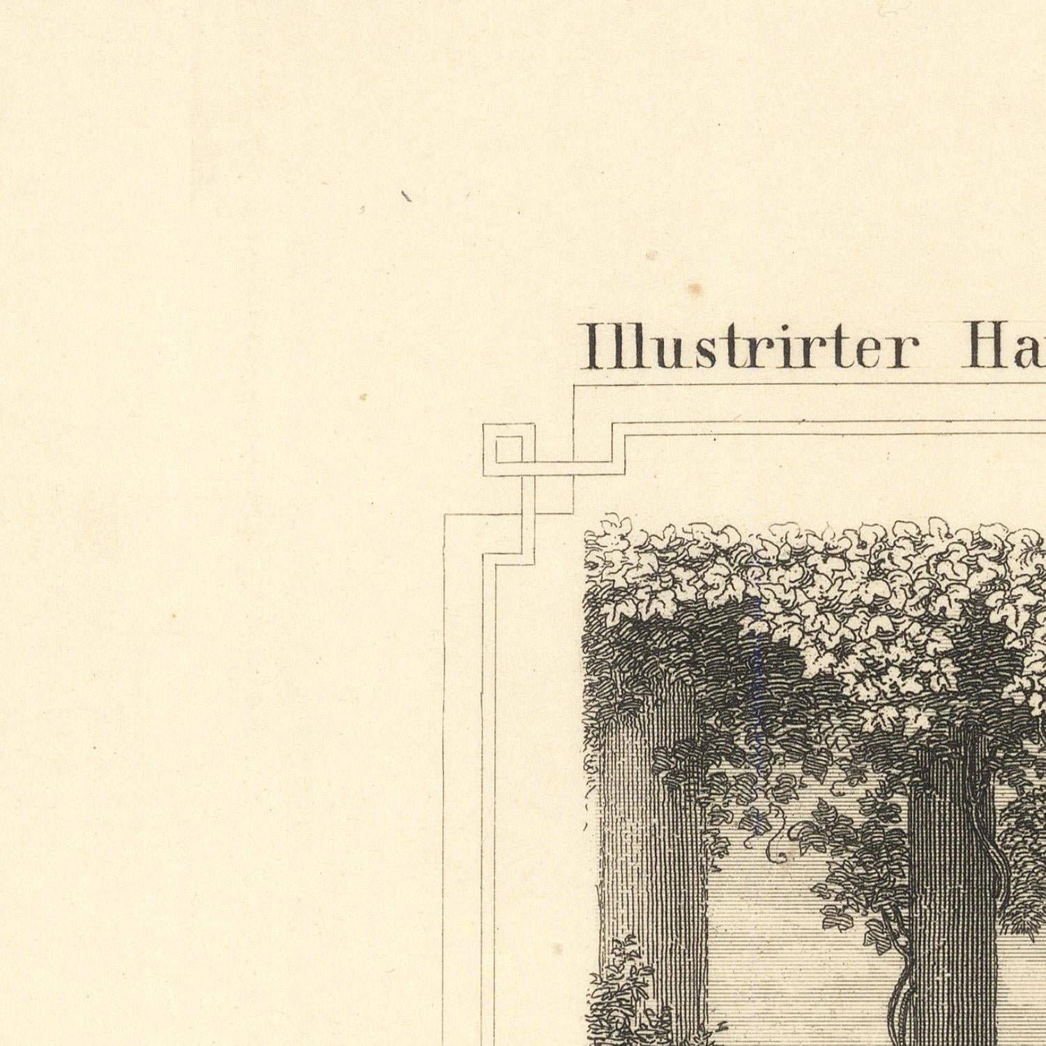 Decorative title page with floral design and text on a beige background