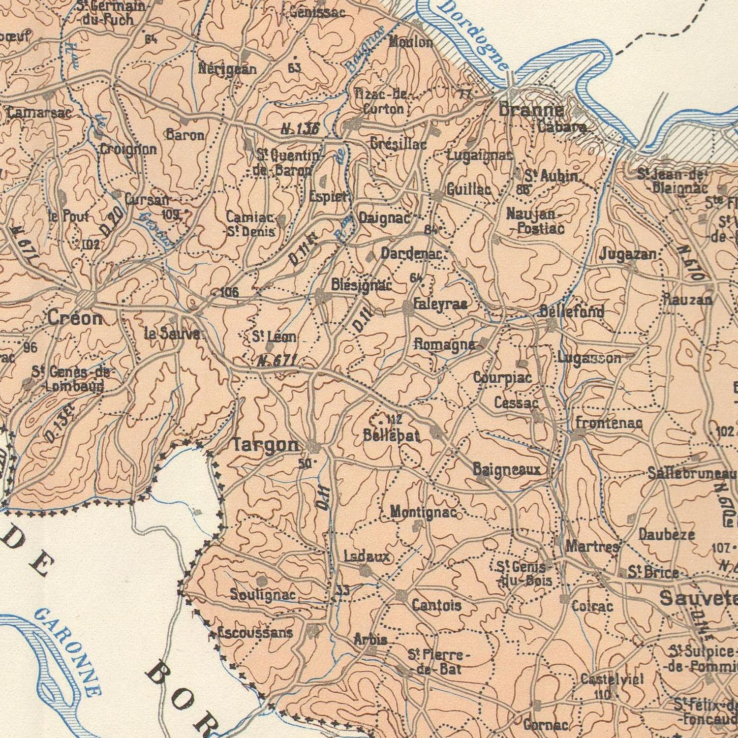 detail of the map from the centre 
