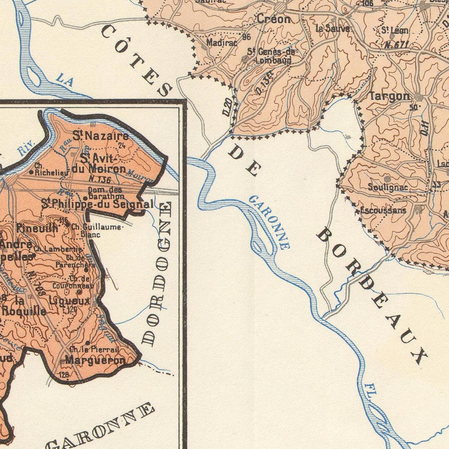 detail of the map from the centre left
