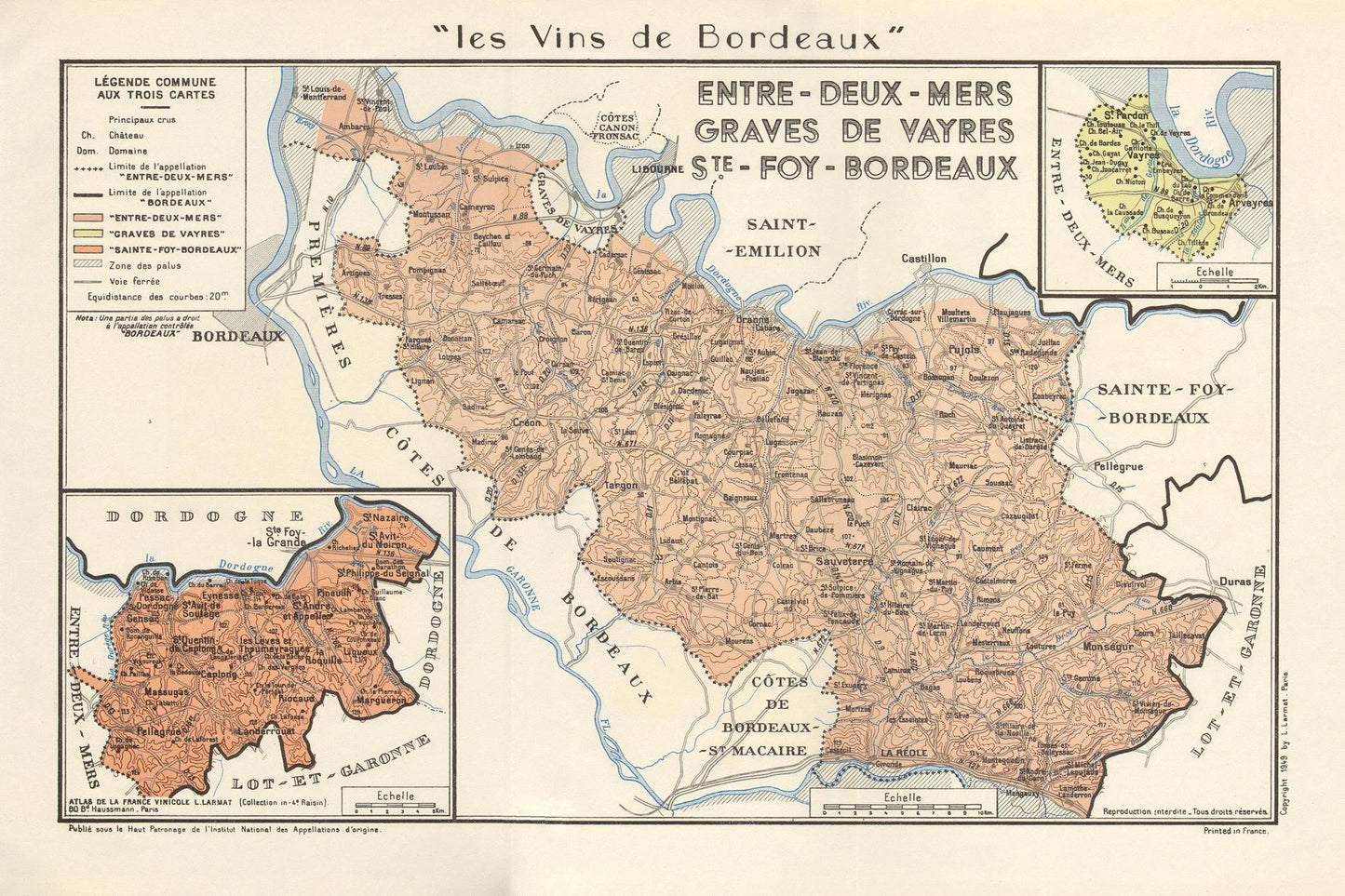 presentation of the map reproduction without a frame

