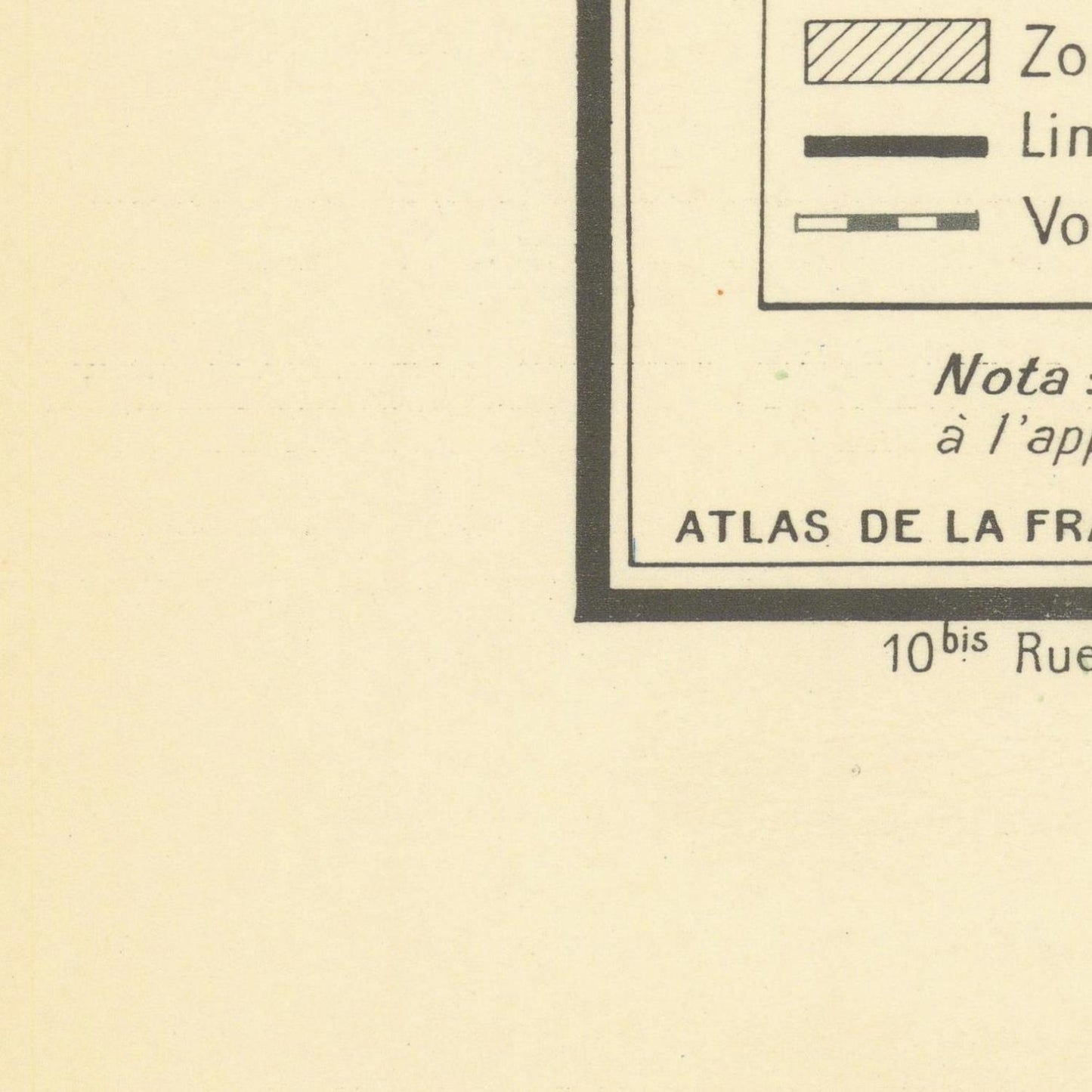 Vintage map detail with text and symbols on a beige background