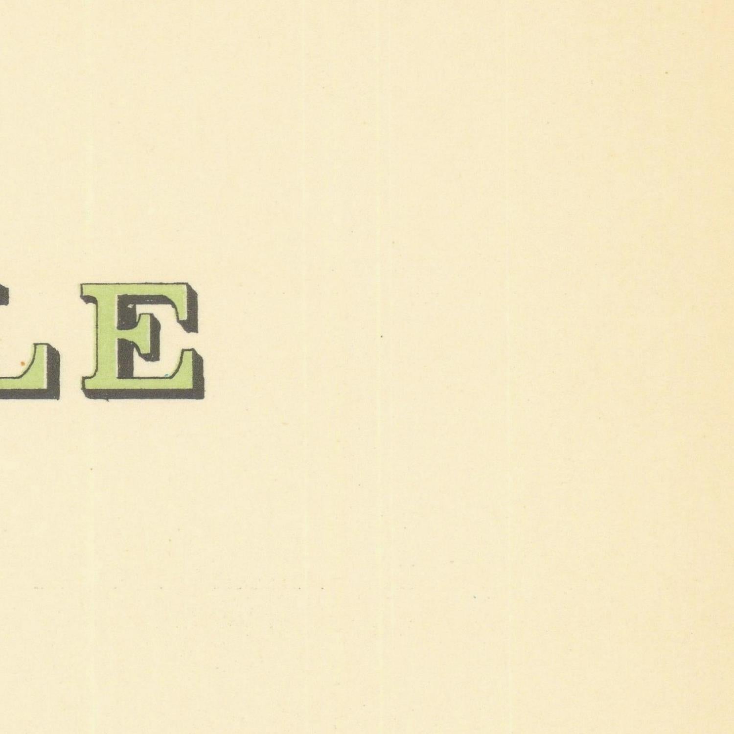 Partial view of a word with 'LE' in green on a beige background