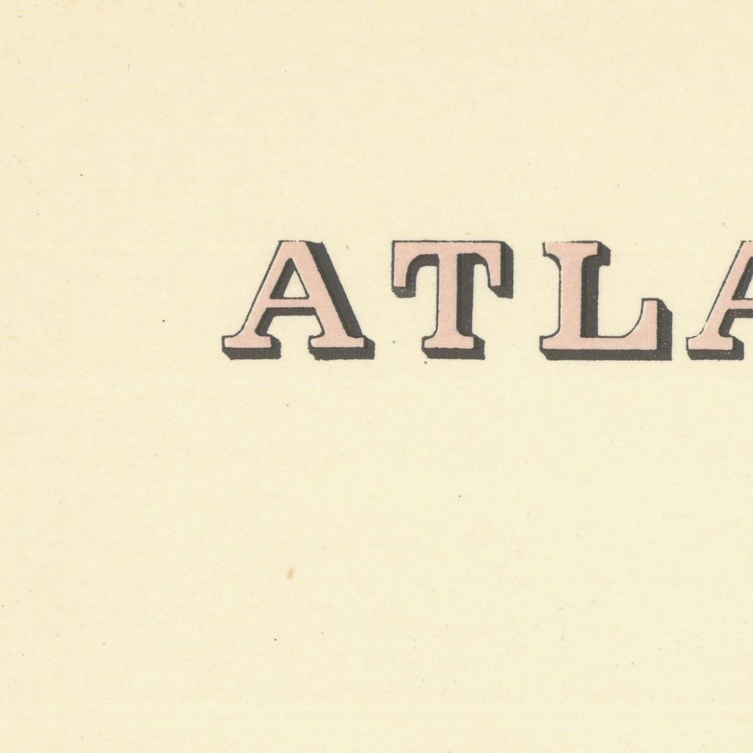 Vintage-style 'ATLANTA' text on a beige background