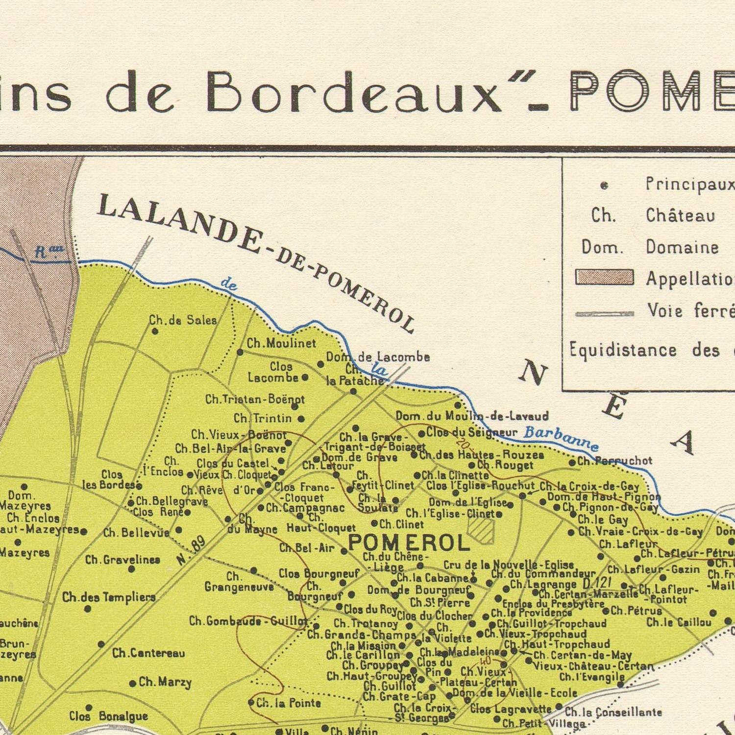Map of Bordeaux region with various wine regions labeled