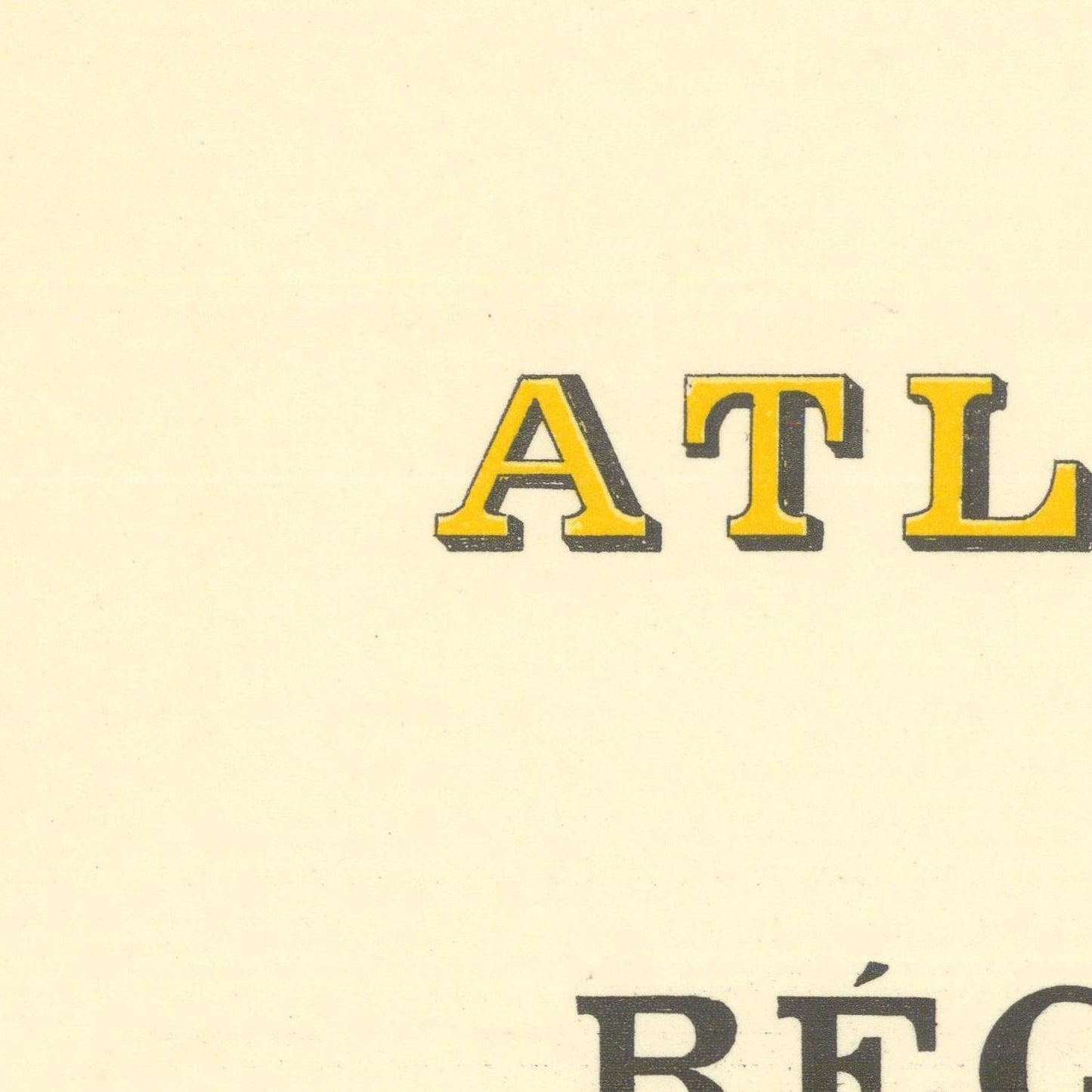 Partial view of a book cover with 'ATL' and 'Rég' text on a beige background
