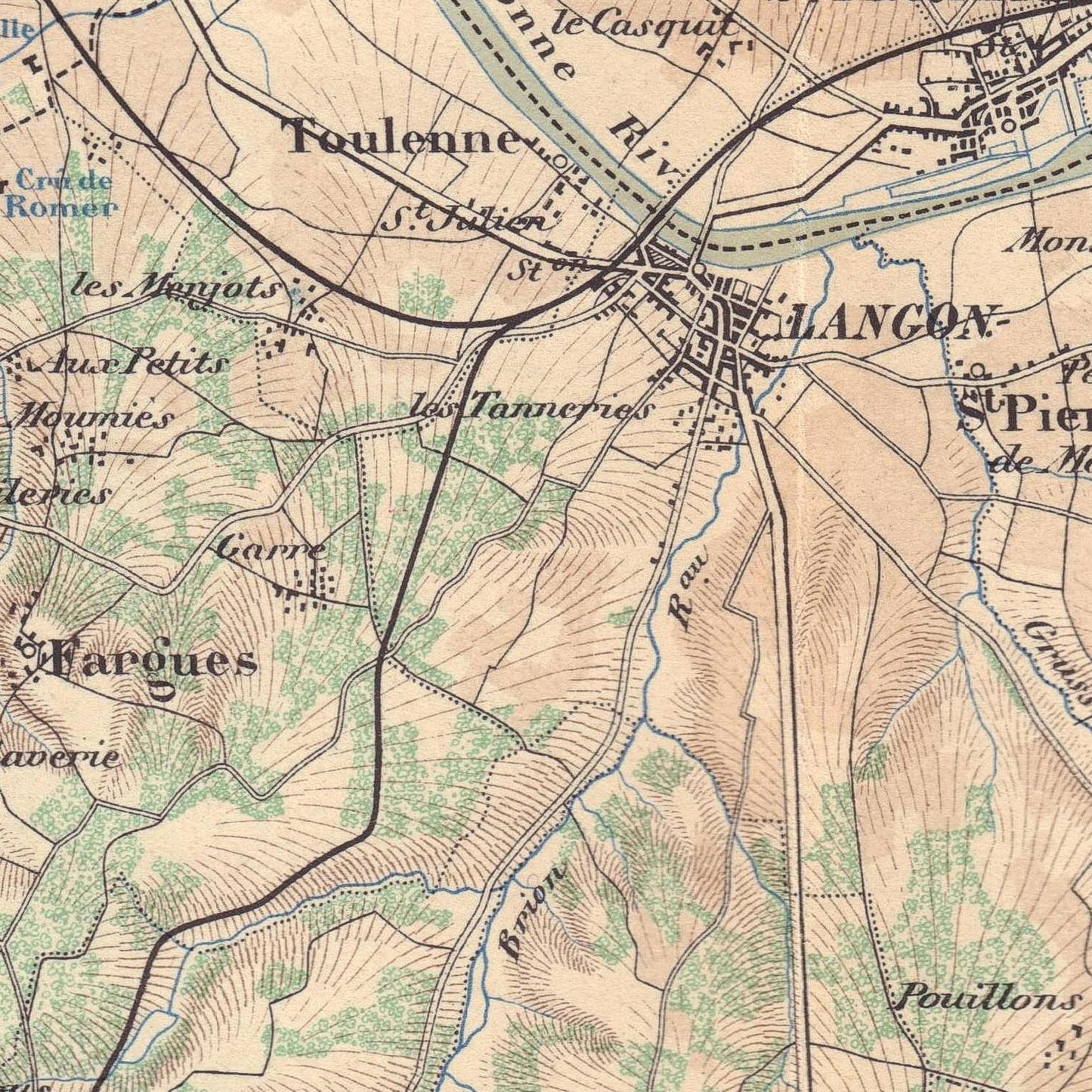 detail of the map from the centre left
