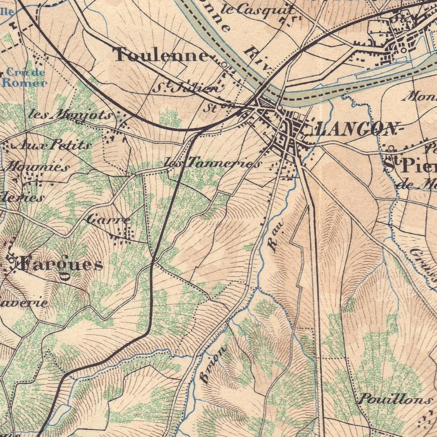 detail of the map from the centre left
