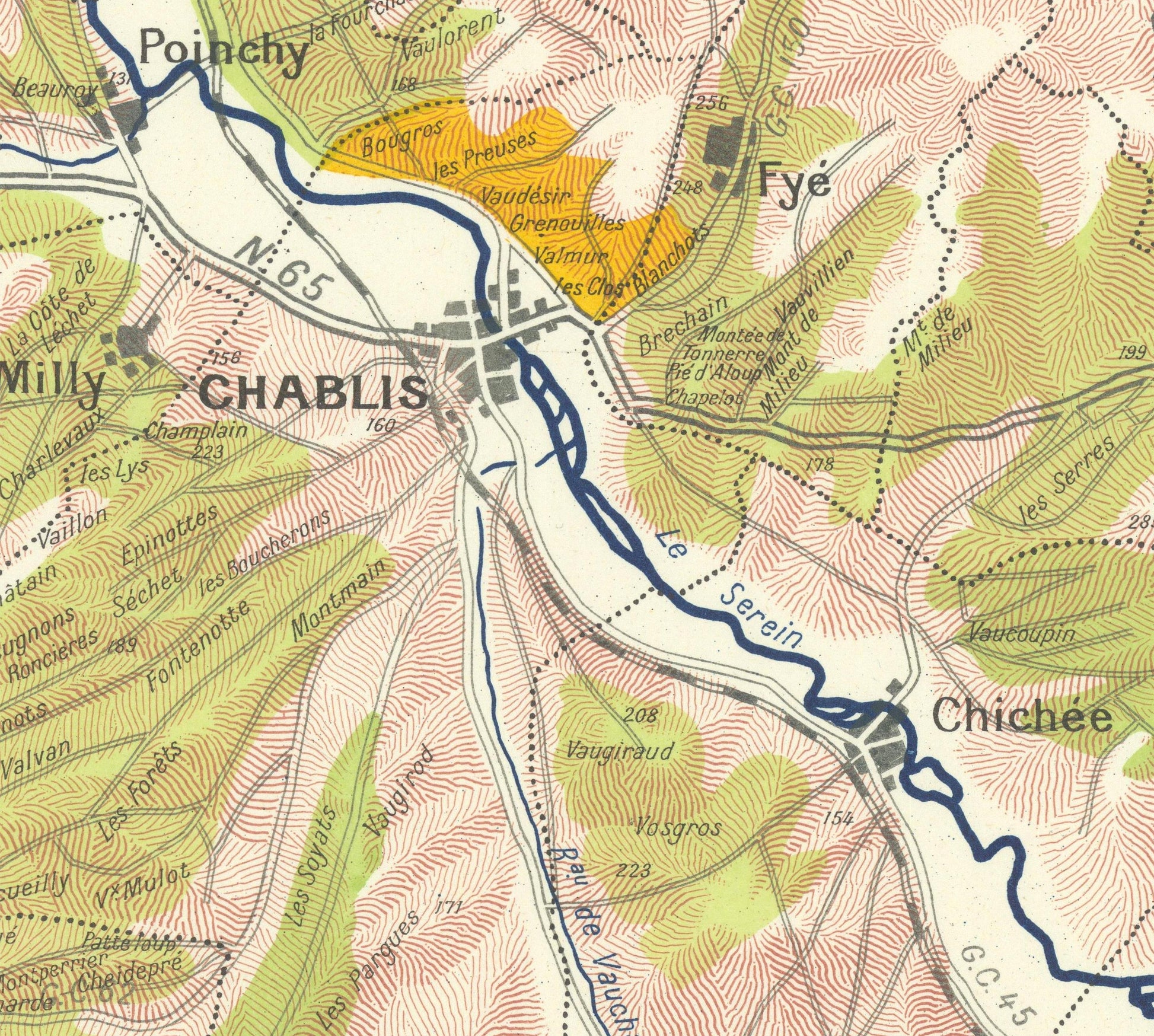 detail of the map from the centre 

