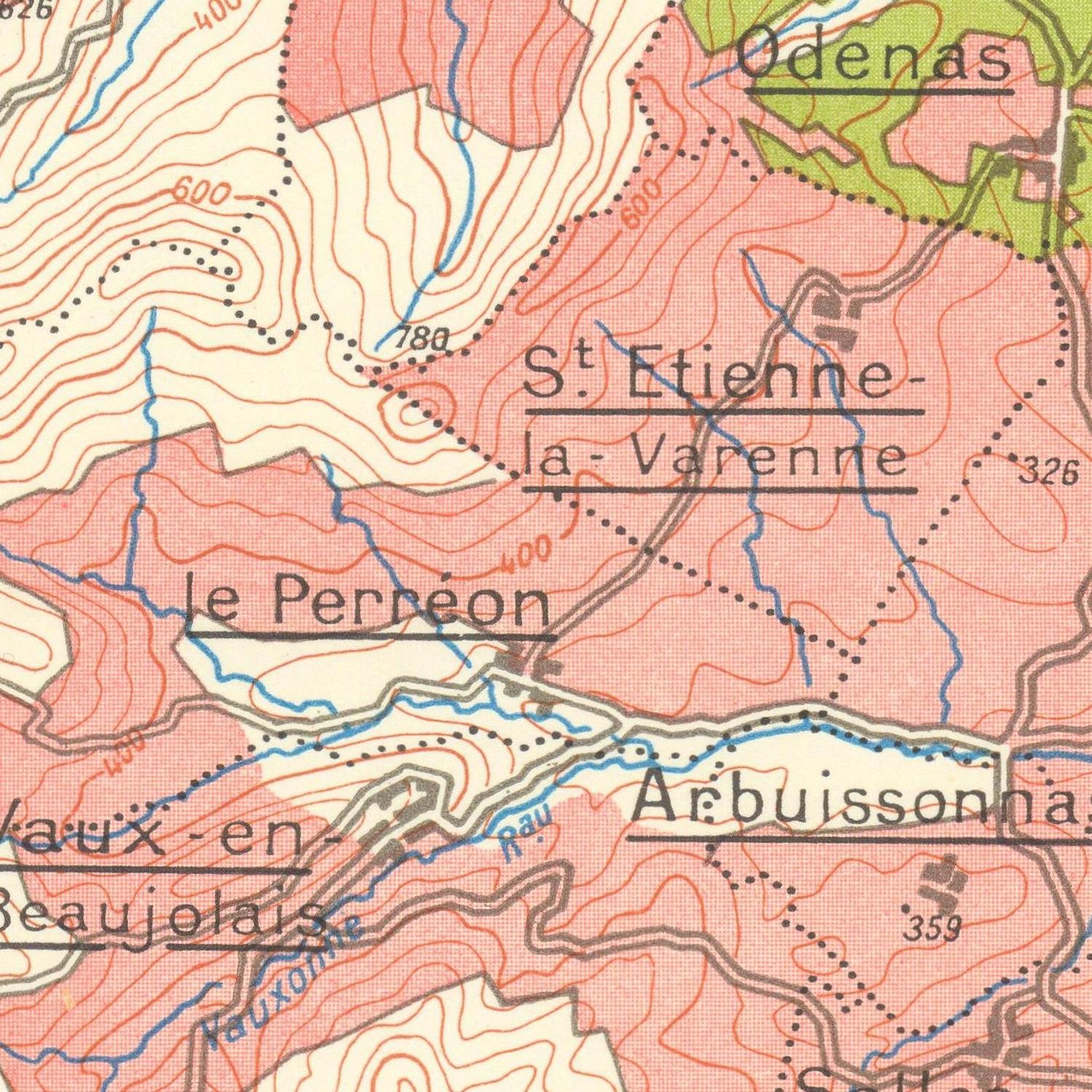 detail of the map from the centre 
