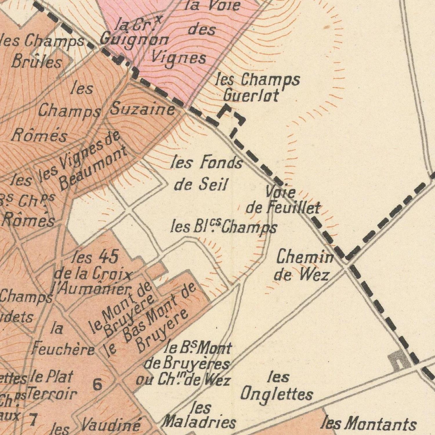detail of the map from the centre 
