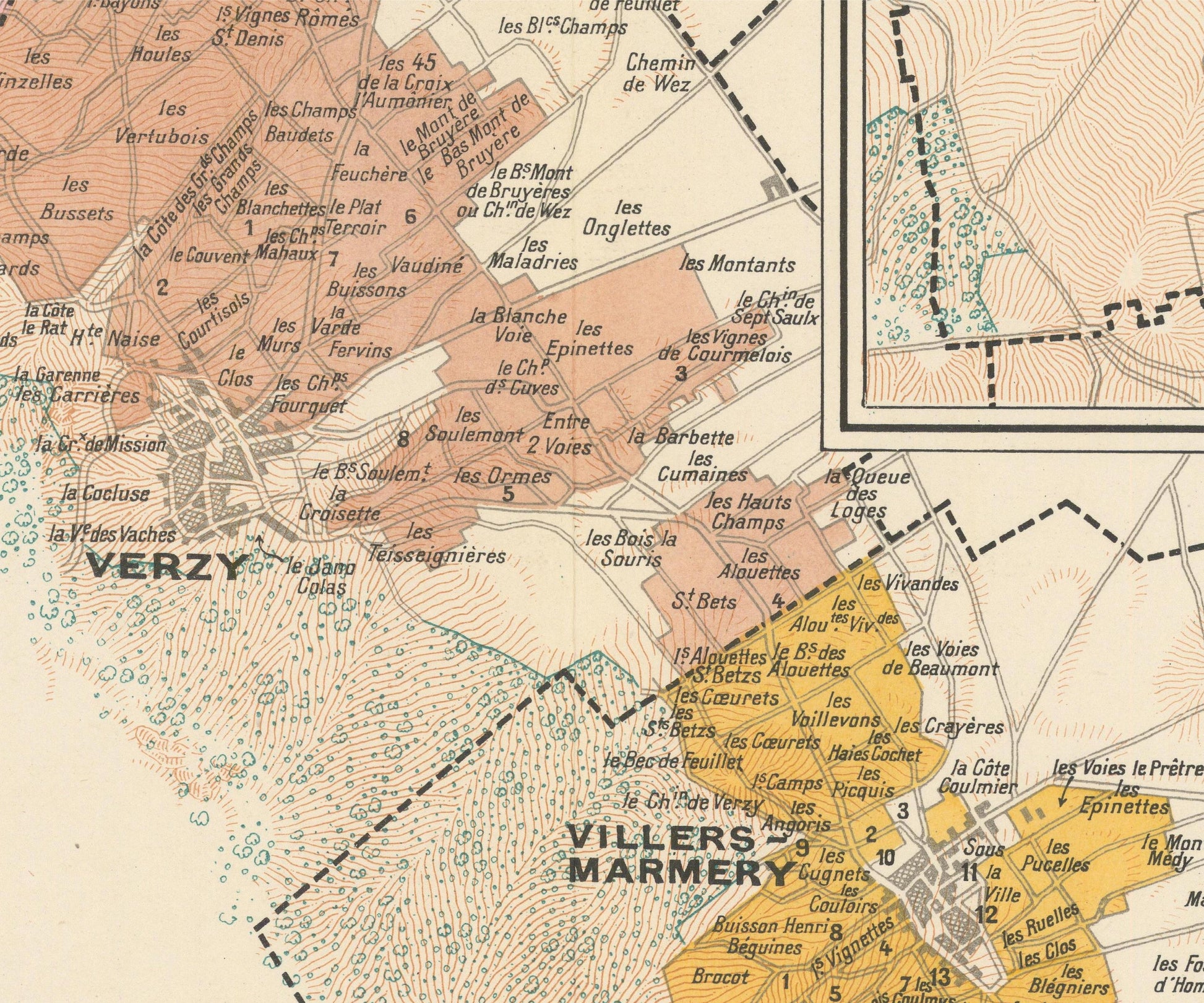 detail of the map from the centre left

