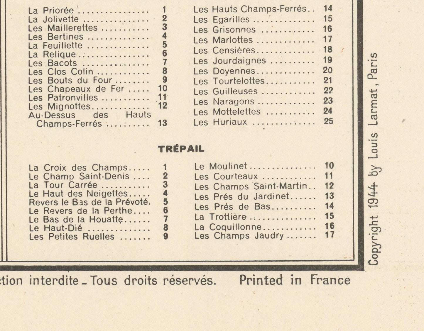 detail of the map from the bottom right corner
