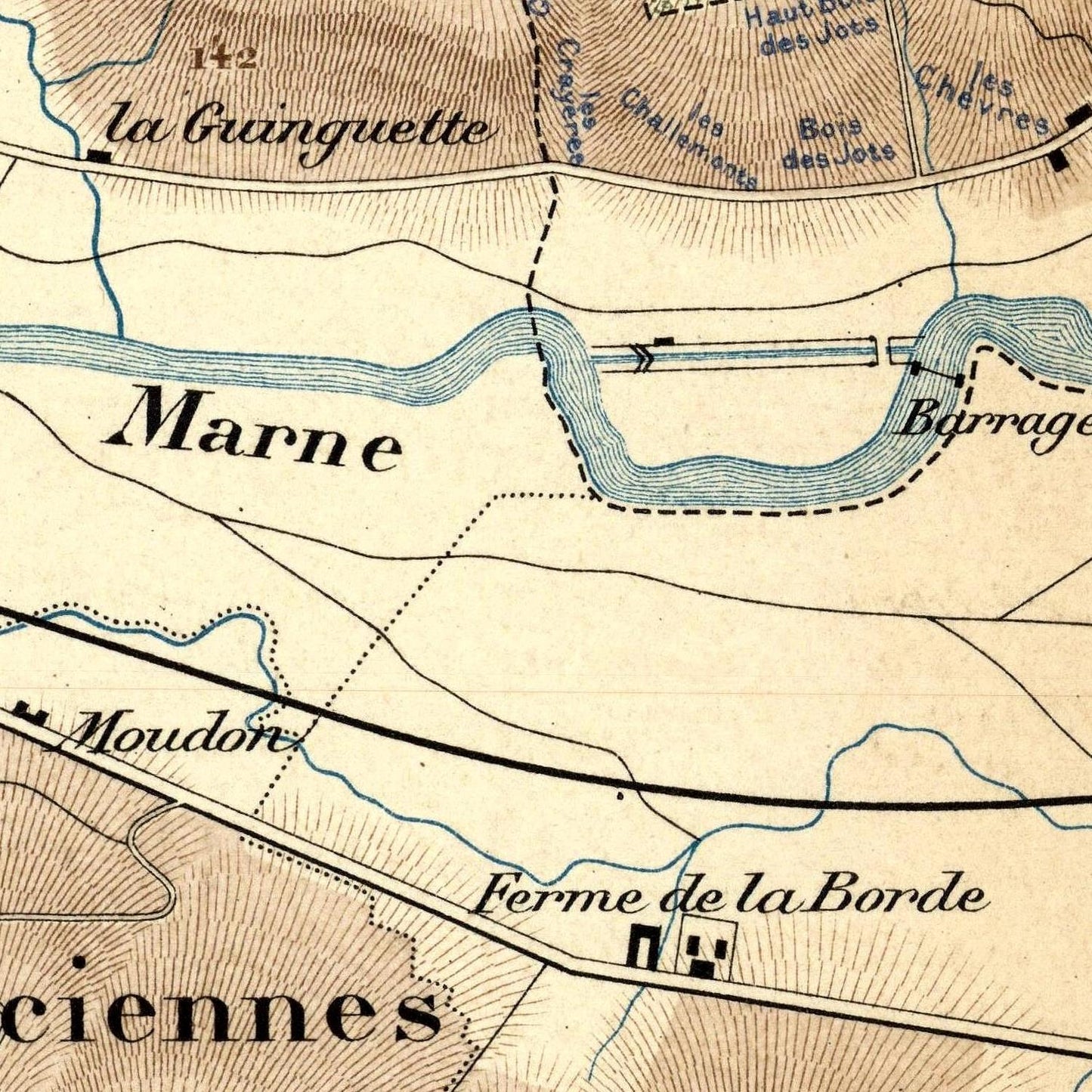 detail of the map from the centre left

