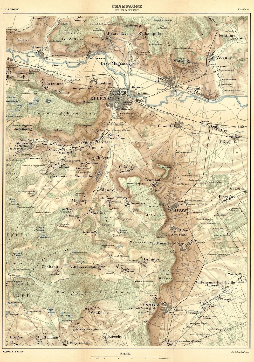 presentation of the map reproduction without a frame
