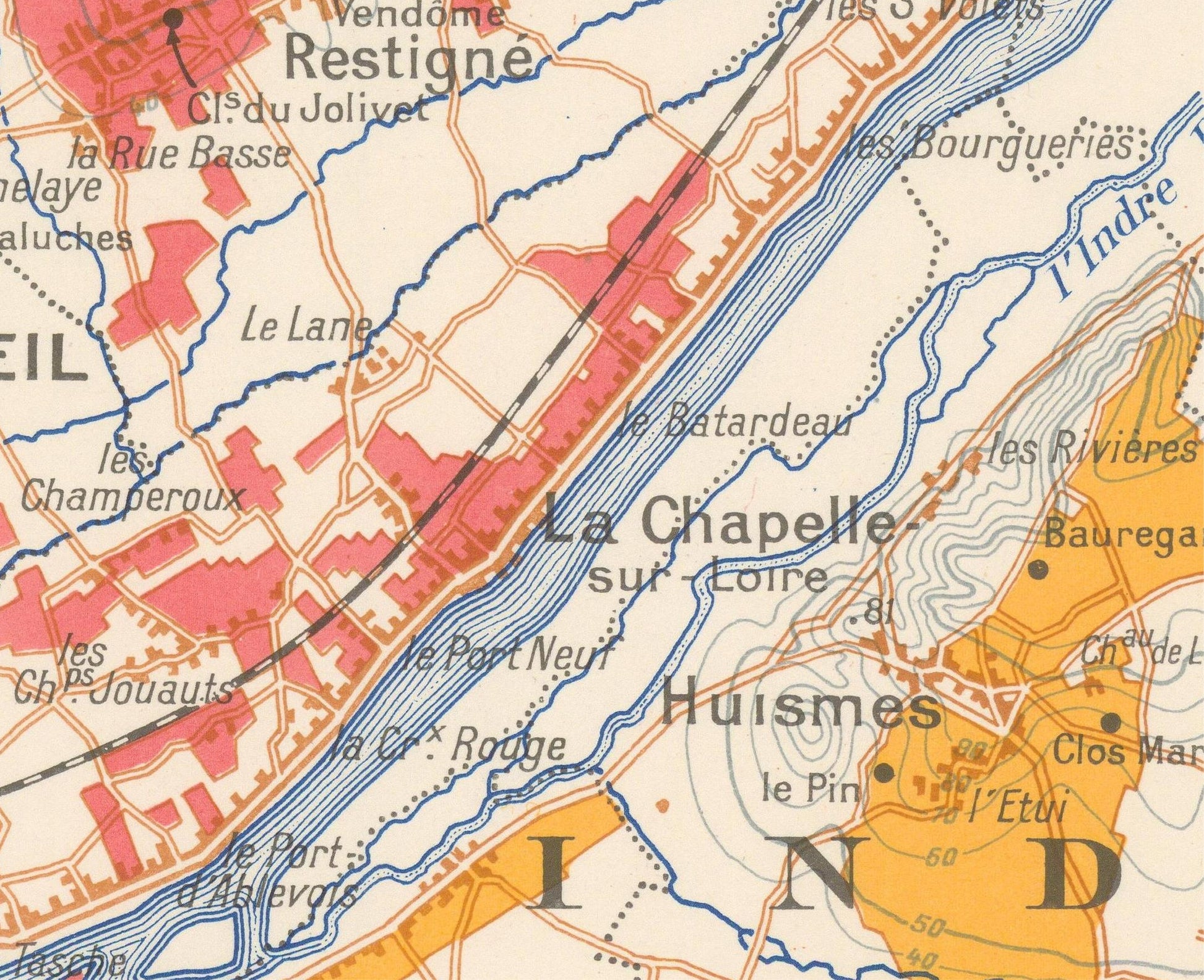 detail of the map from the centre 
