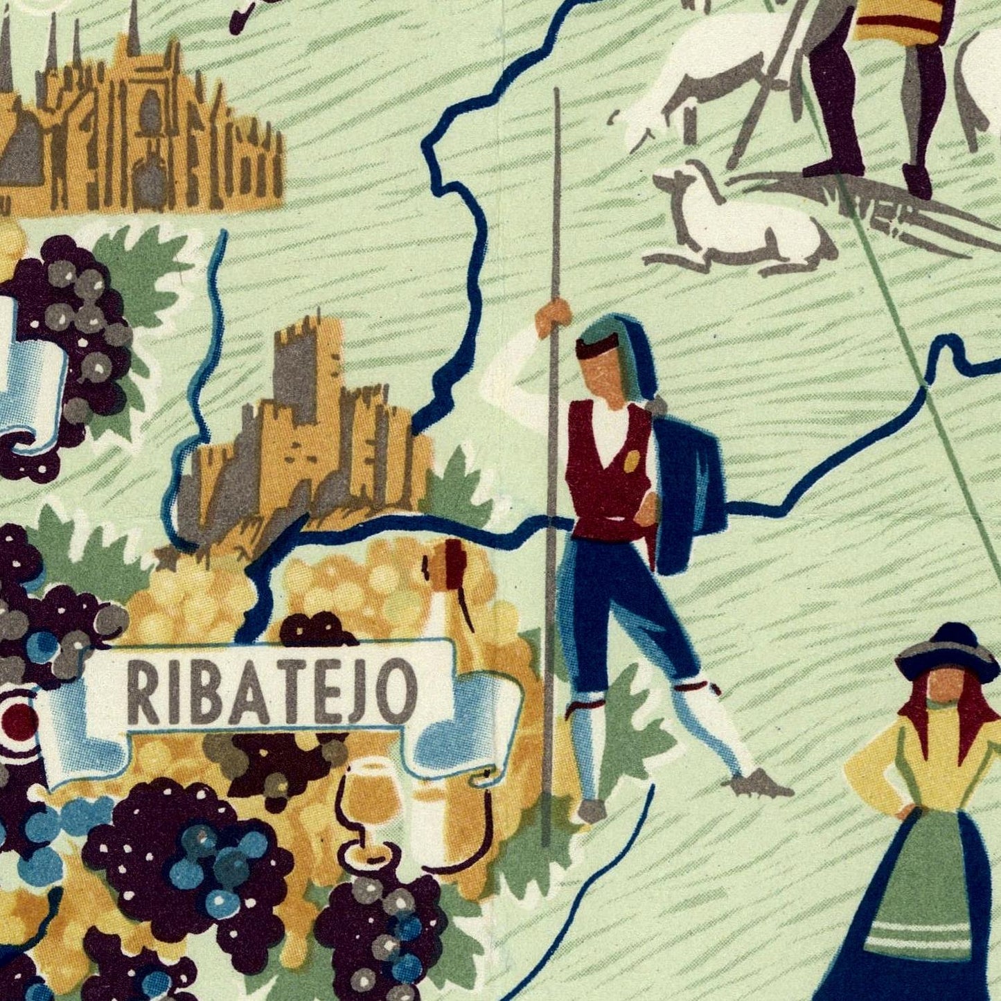 detail of the map from the centre 
