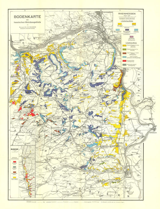 1927 Rhine Wine Soil Map – Vintage German Vineyard Map