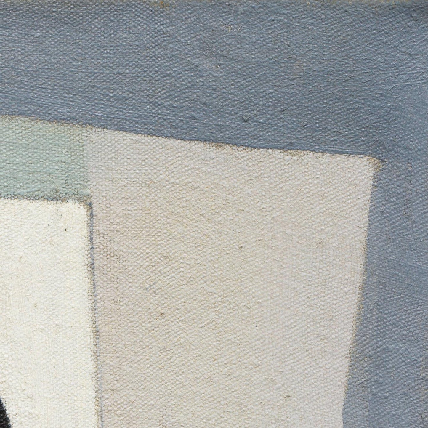 Close-up of a textured fabric with blue and beige colors