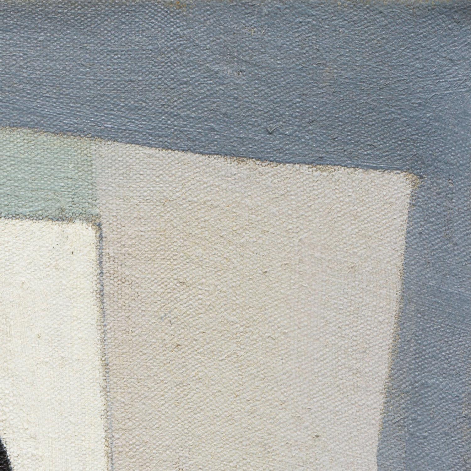 Close-up of a textured fabric with blue and beige colors