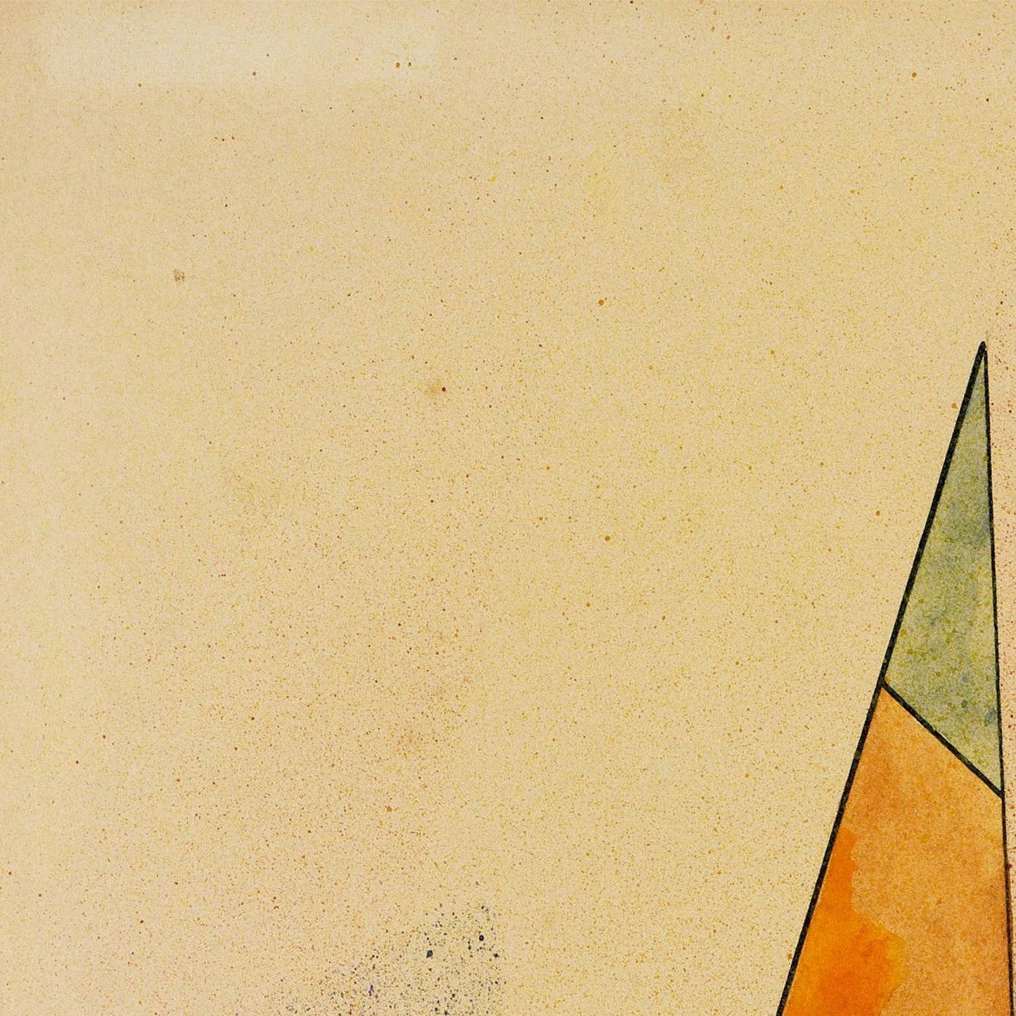 Abstract geometric design with triangles on a textured beige background