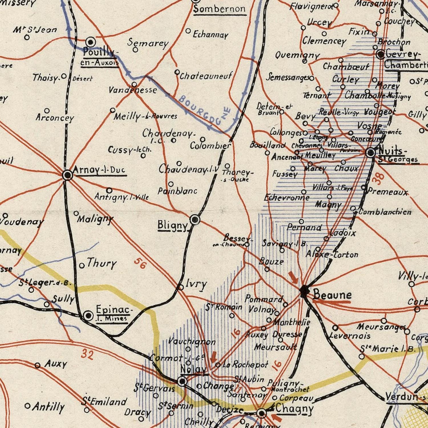 detail of the map from the centre 
