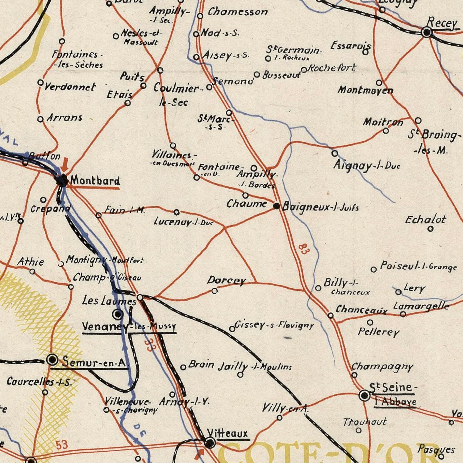 detail of the map from the centre left
