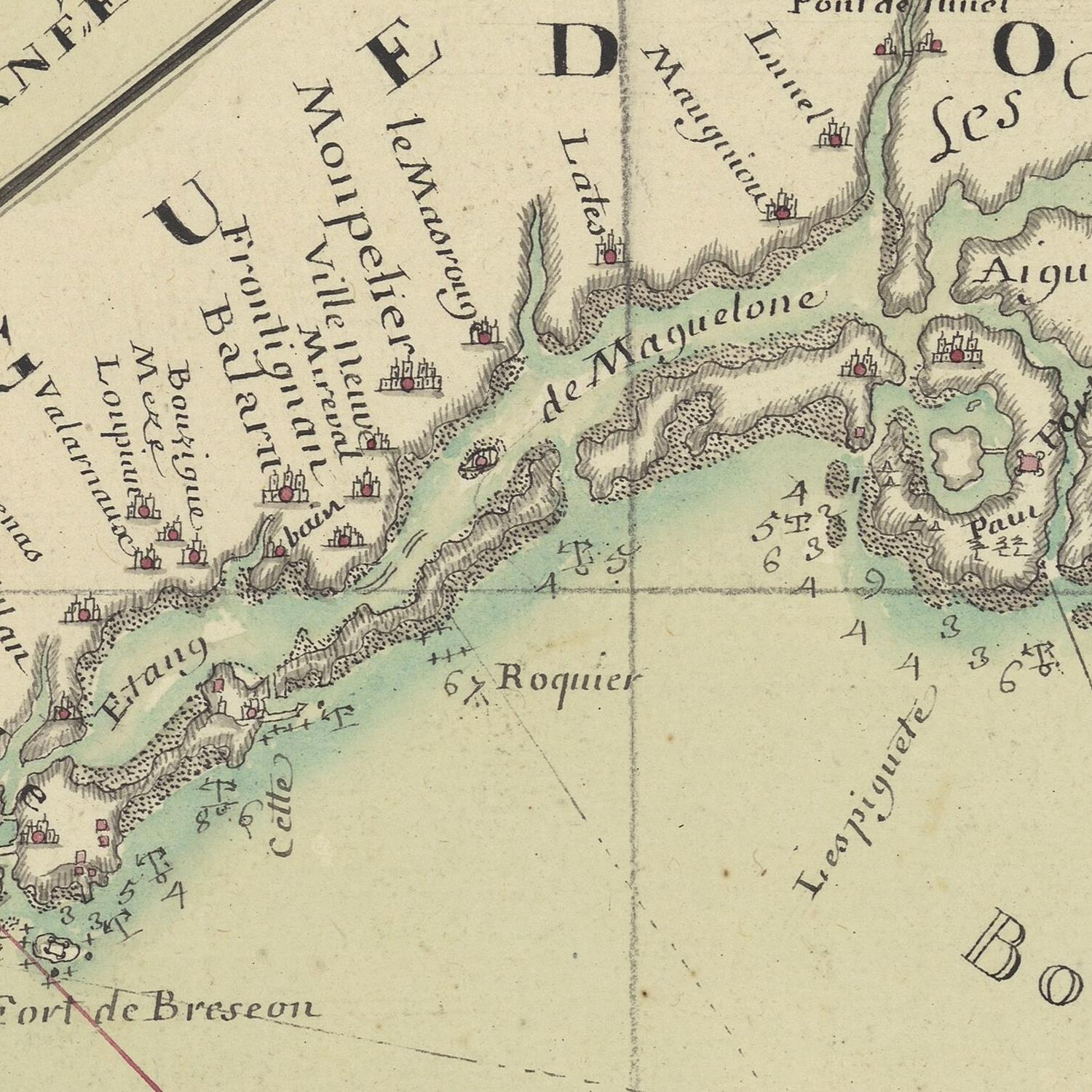 detail of the map from the centre left
