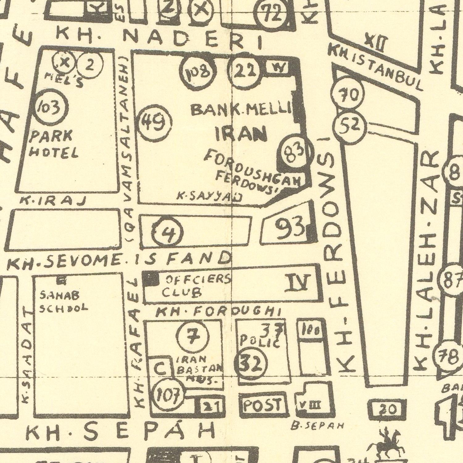 detail of the map from the centre 
