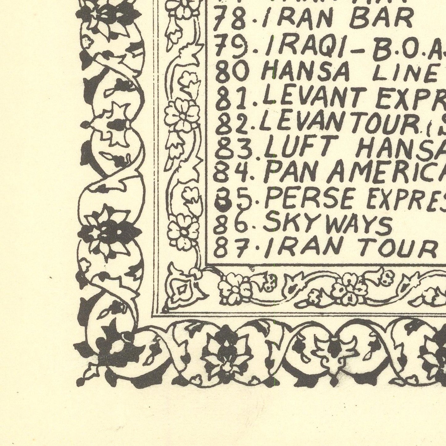 detail of the map from the bottom left corner
