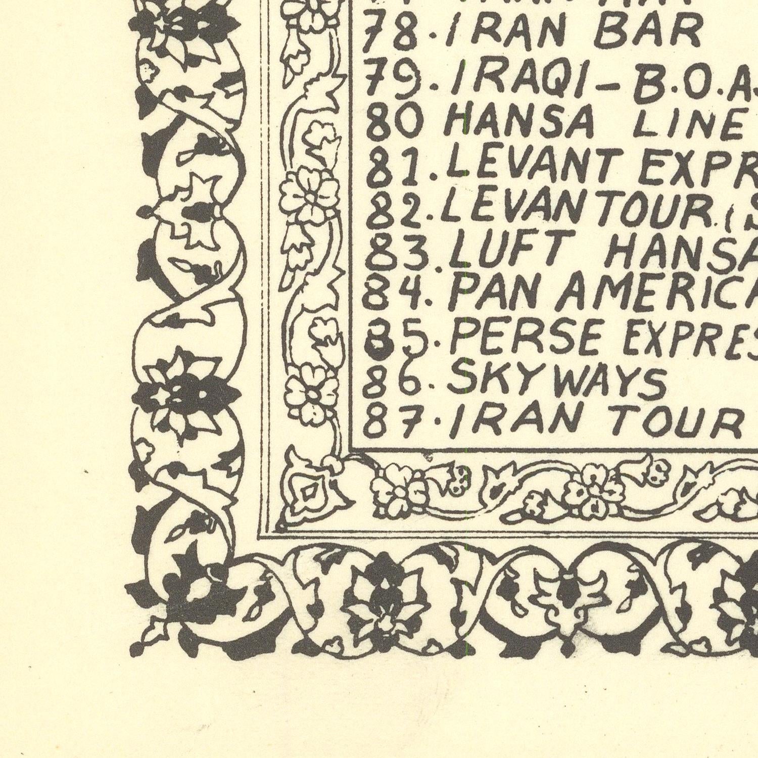 detail of the map from the bottom left corner
