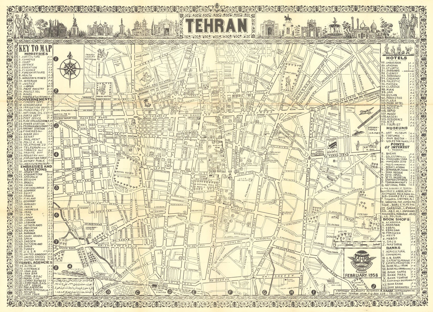 presentation of the map reproduction without a frame
