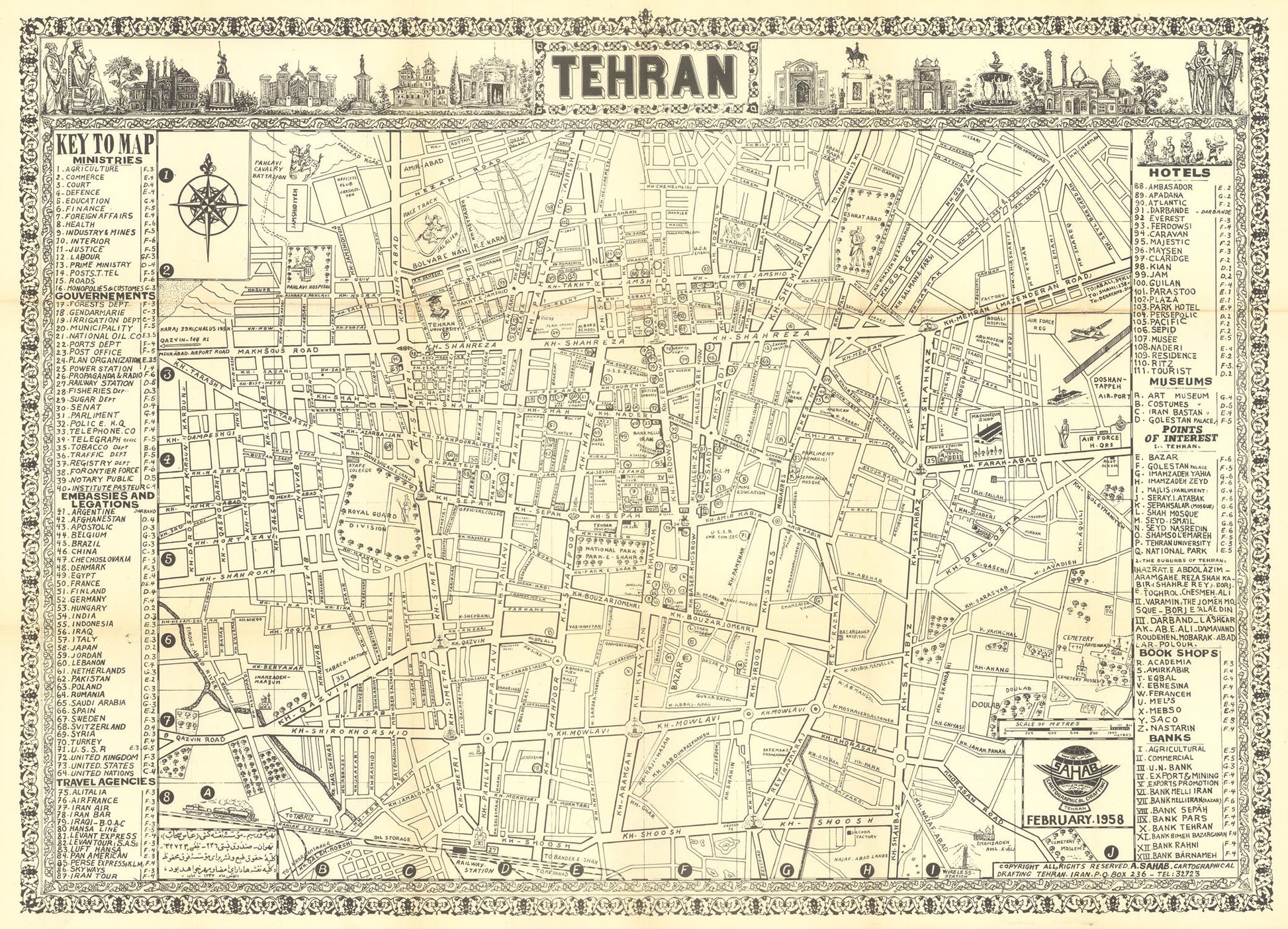presentation of the map reproduction without a frame
