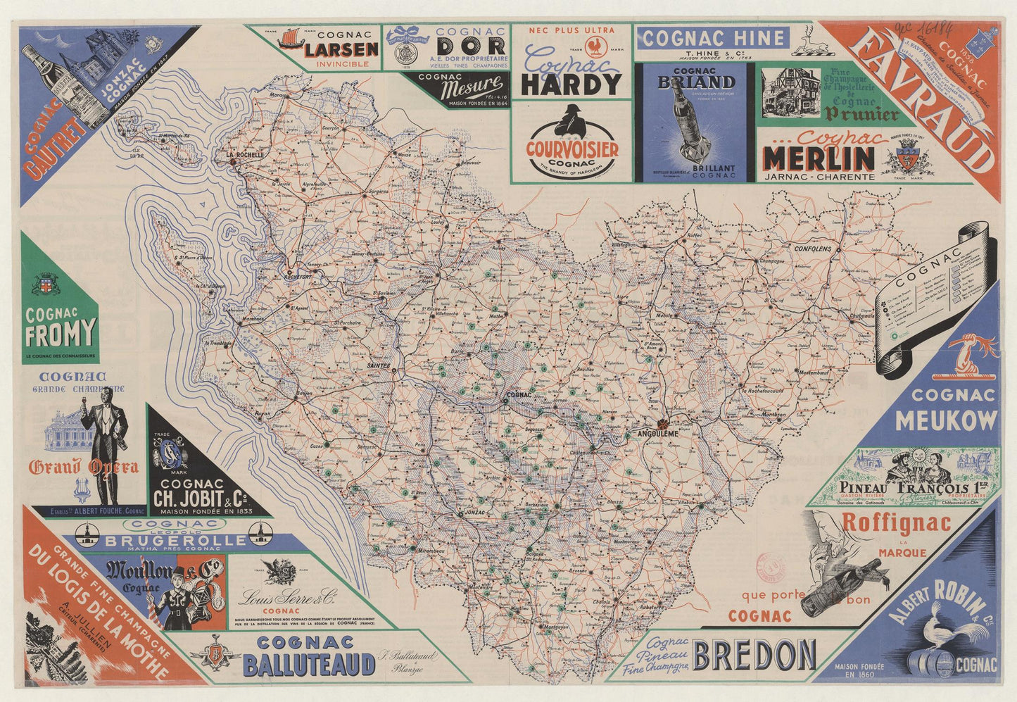presentation of the map reproduction without a frame
