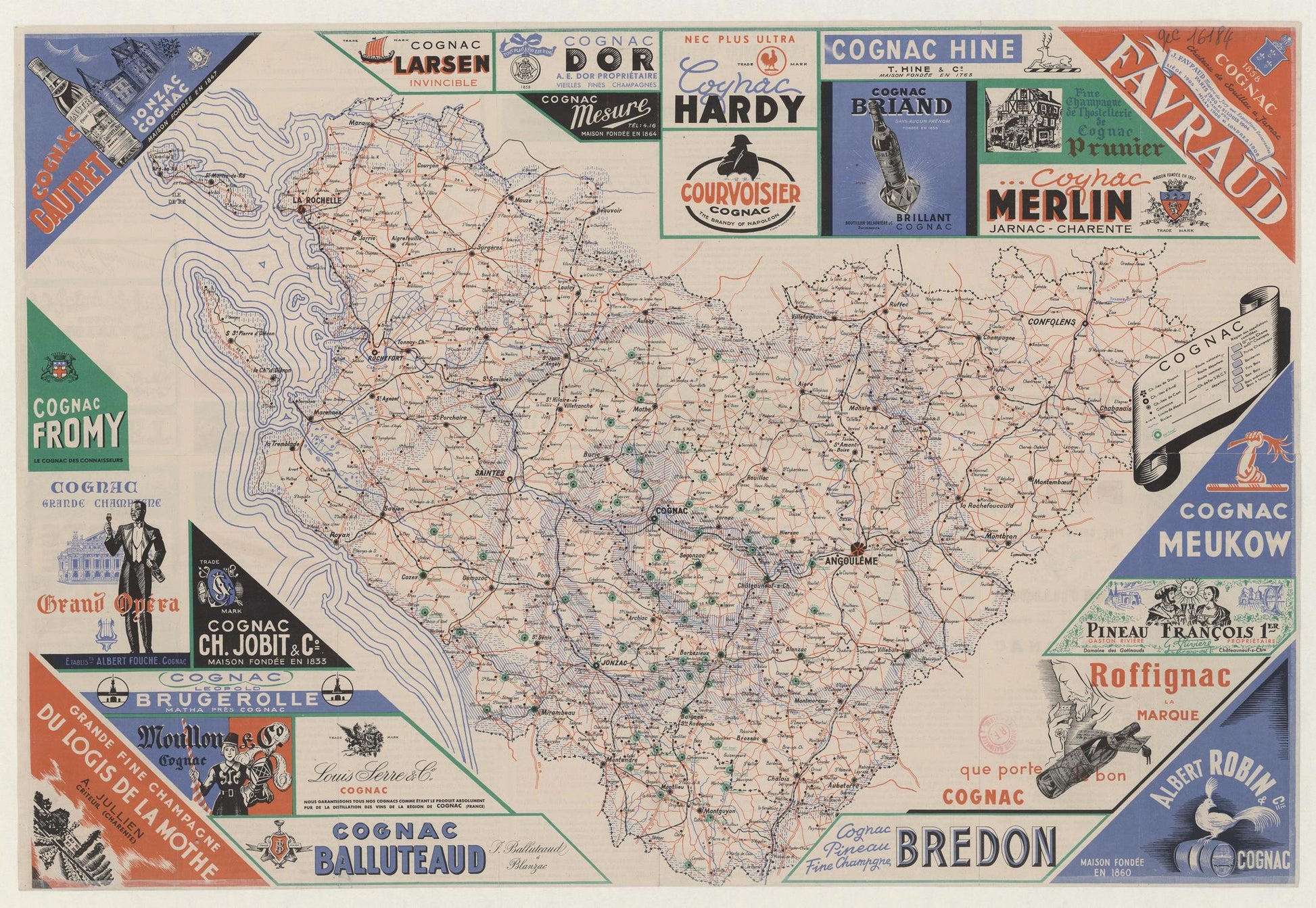 presentation of the map reproduction without a frame
