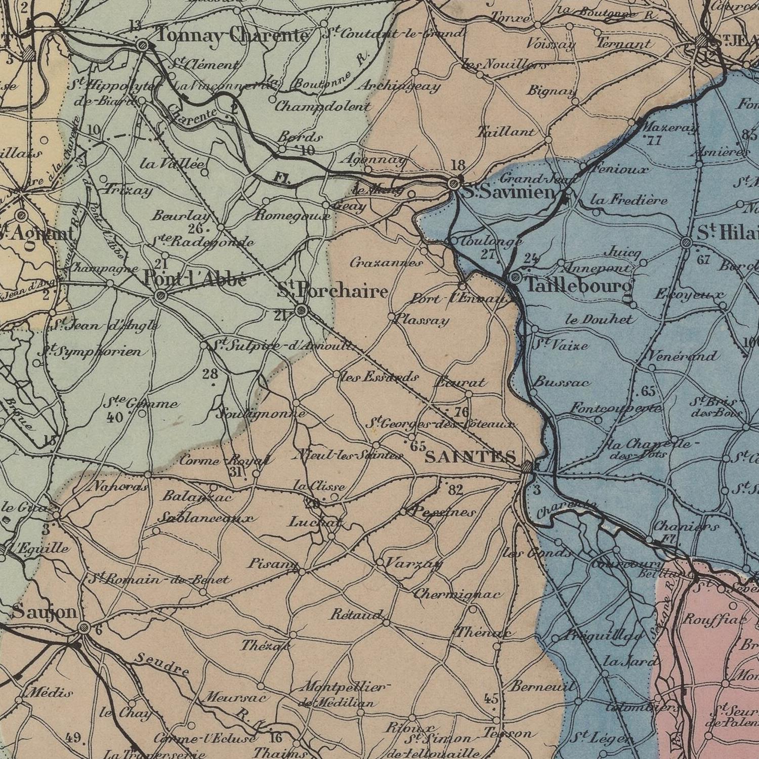 detail of the map from the centre left

