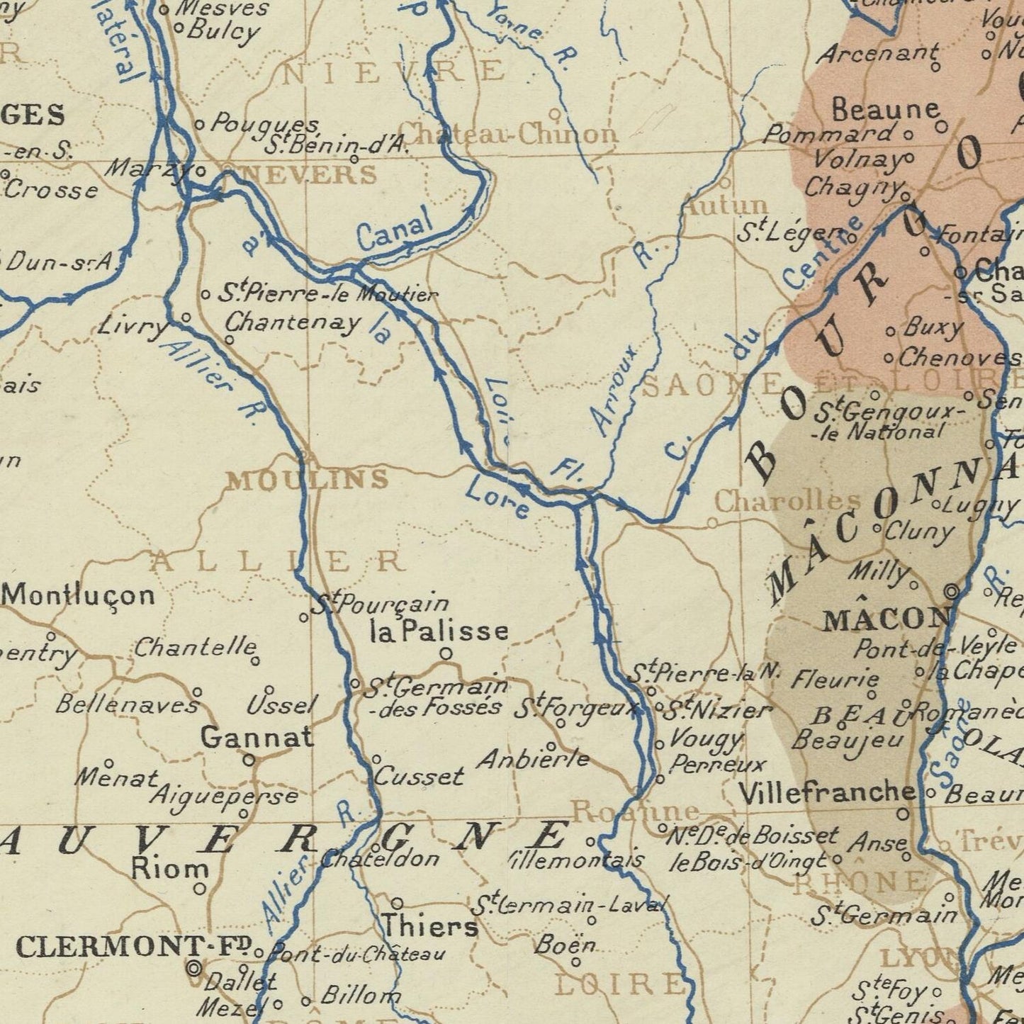 detail of the map from the centre 
