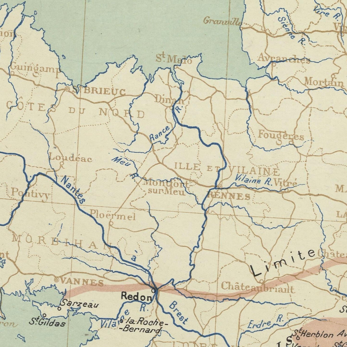 detail of the map from the centre left
