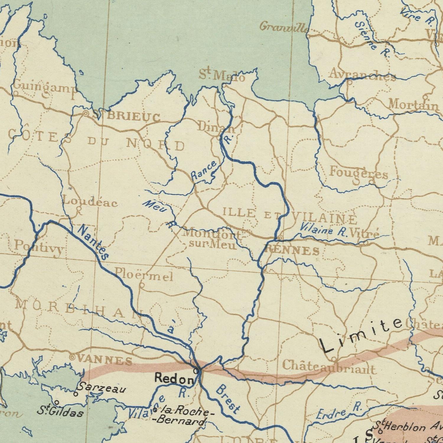 detail of the map from the centre left
