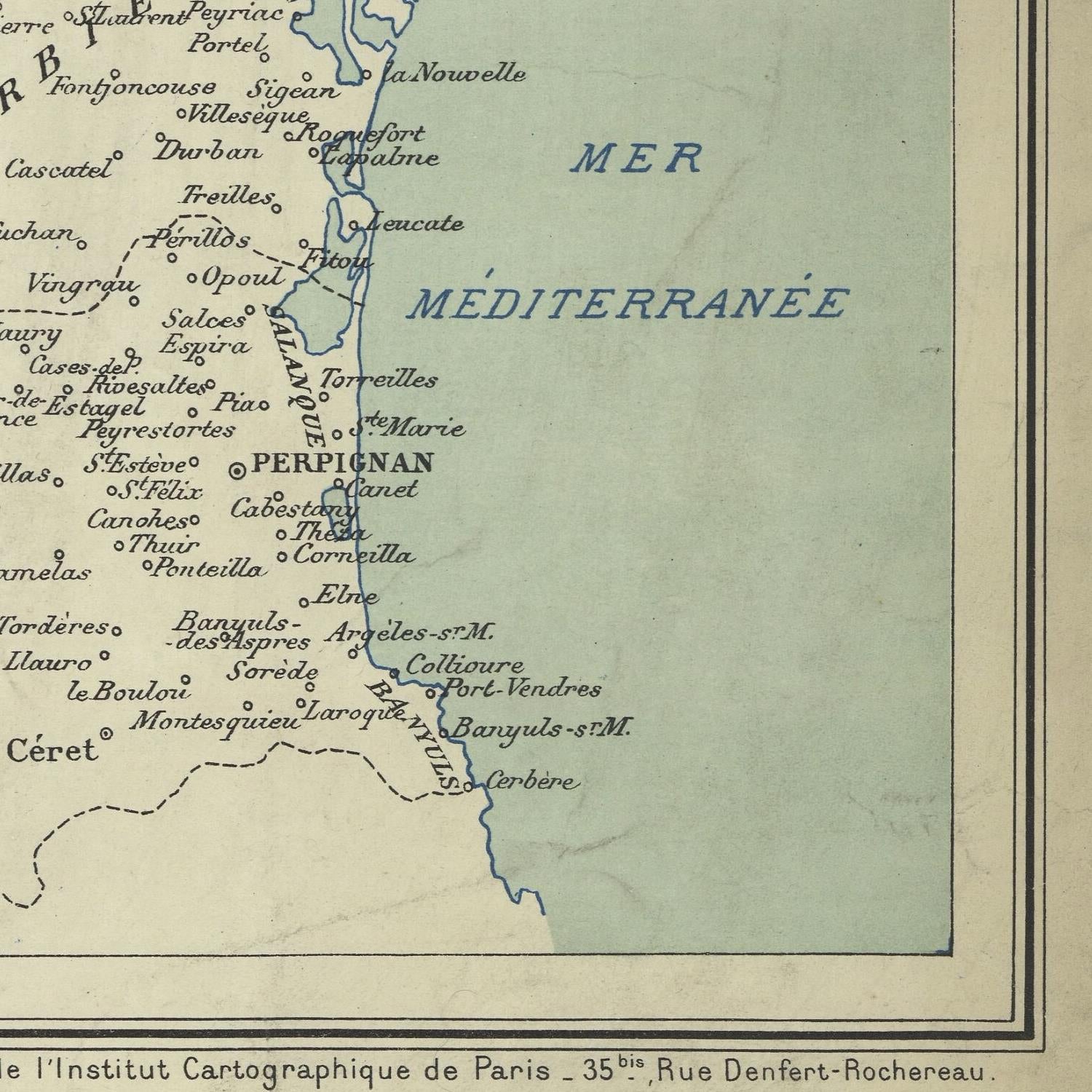 detail of the map from the bottom right corner
