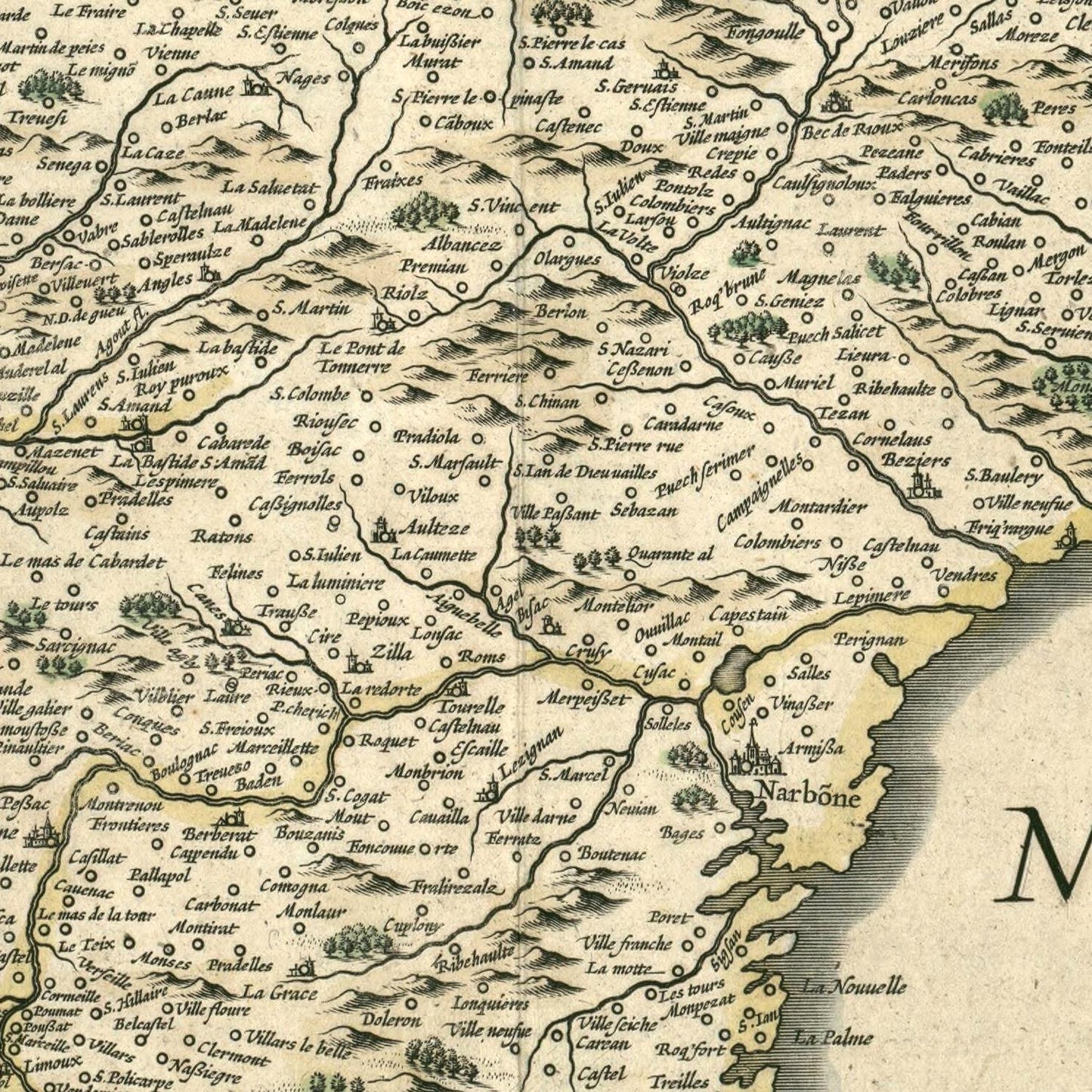 detail of the map from the centre 
