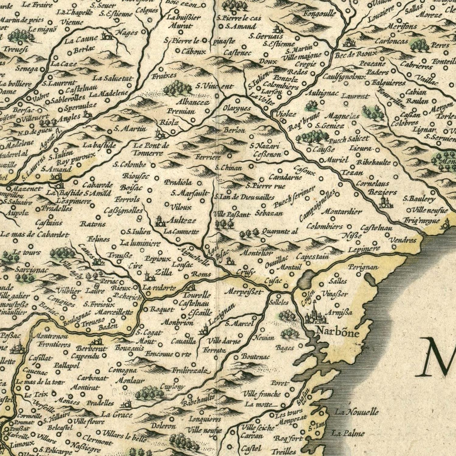 detail of the map from the centre 
