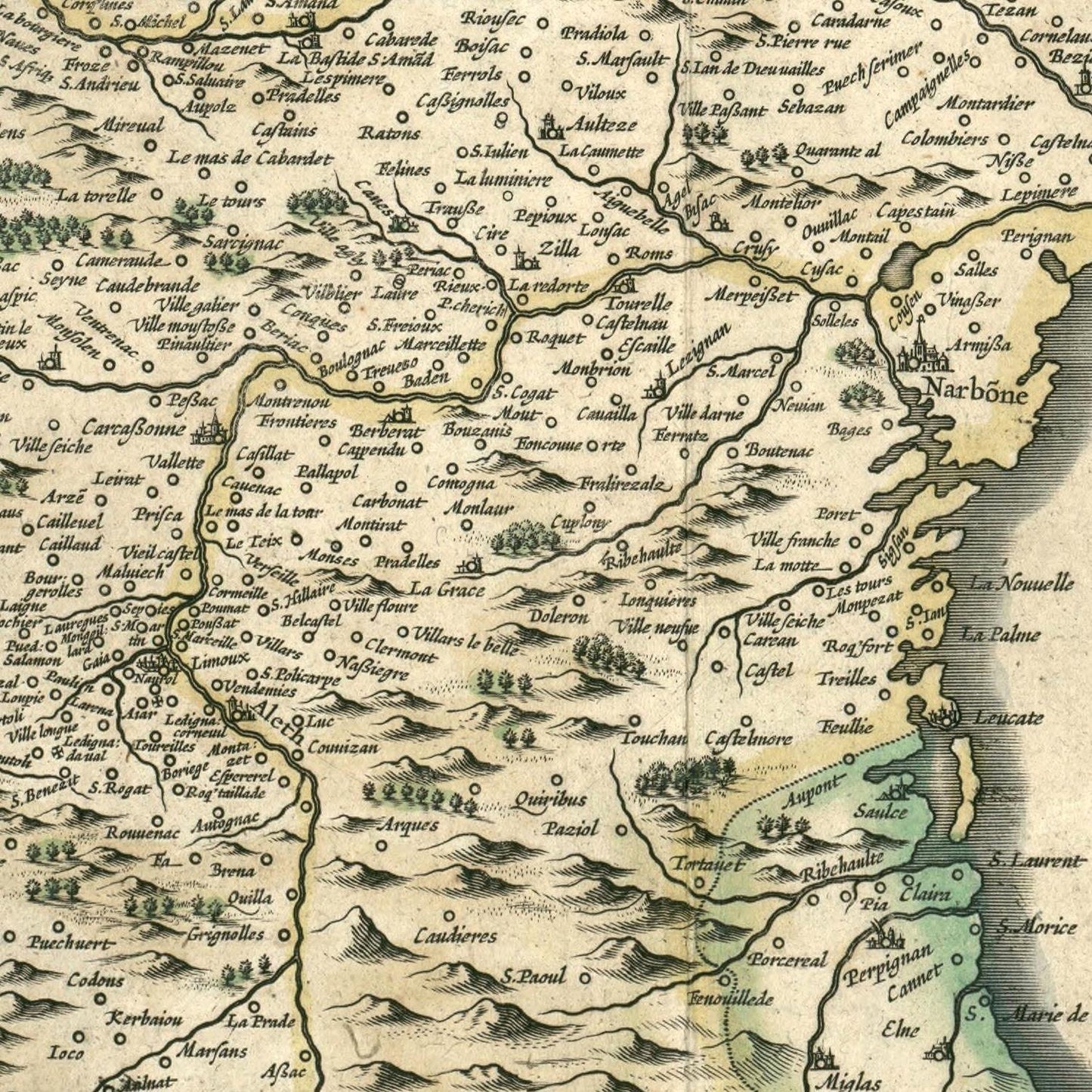 detail of the map from the centre left
