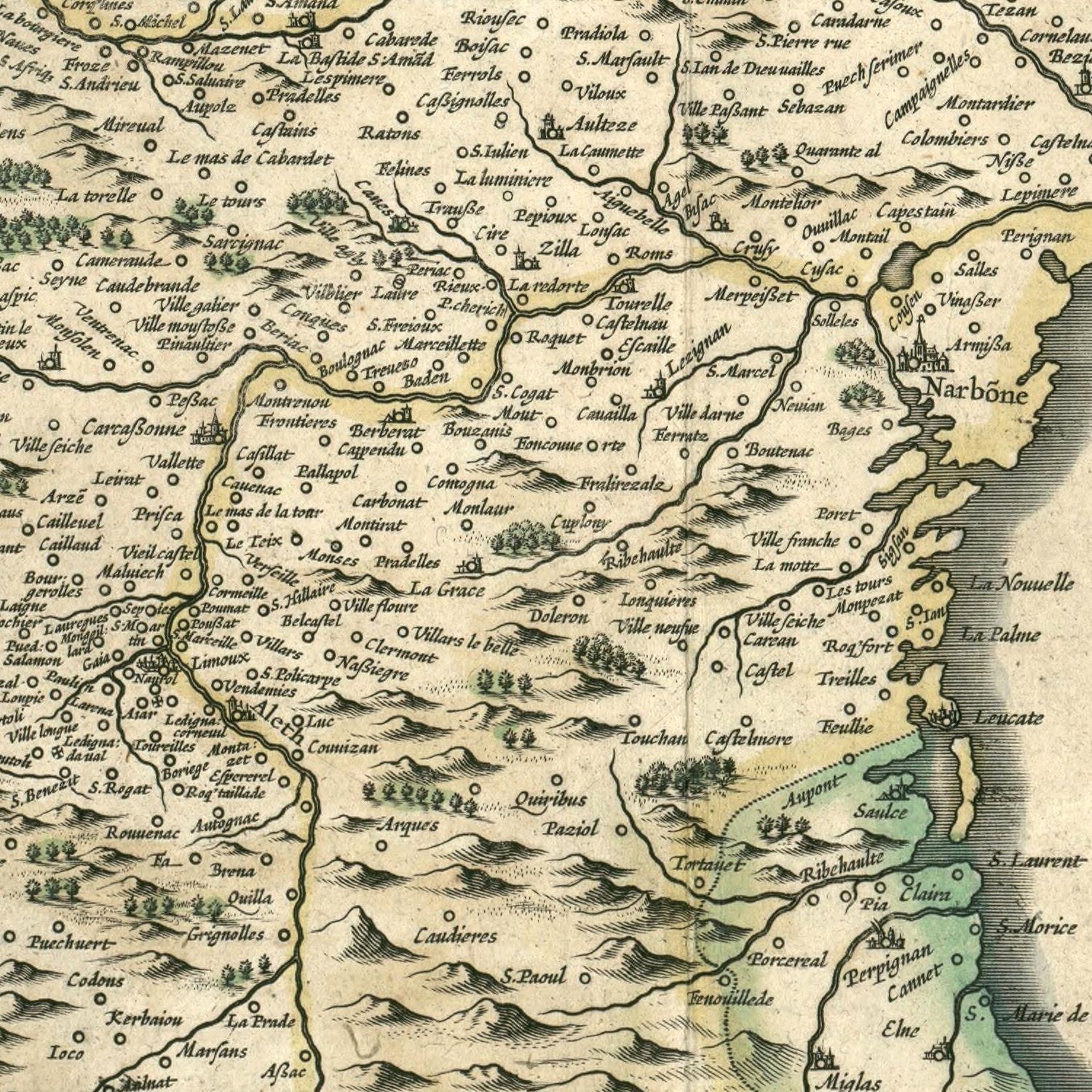 detail of the map from the centre left
