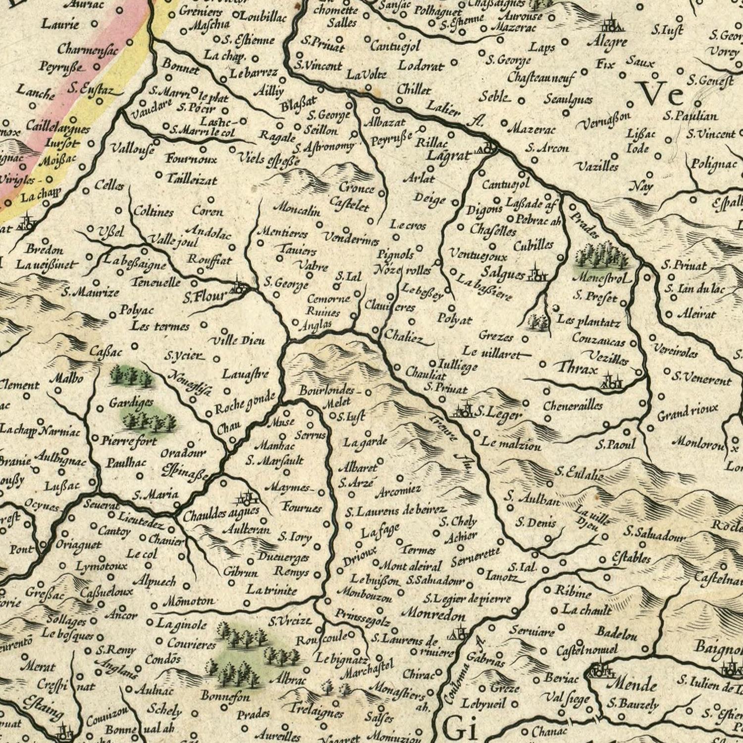 detail of the map from the centre 
