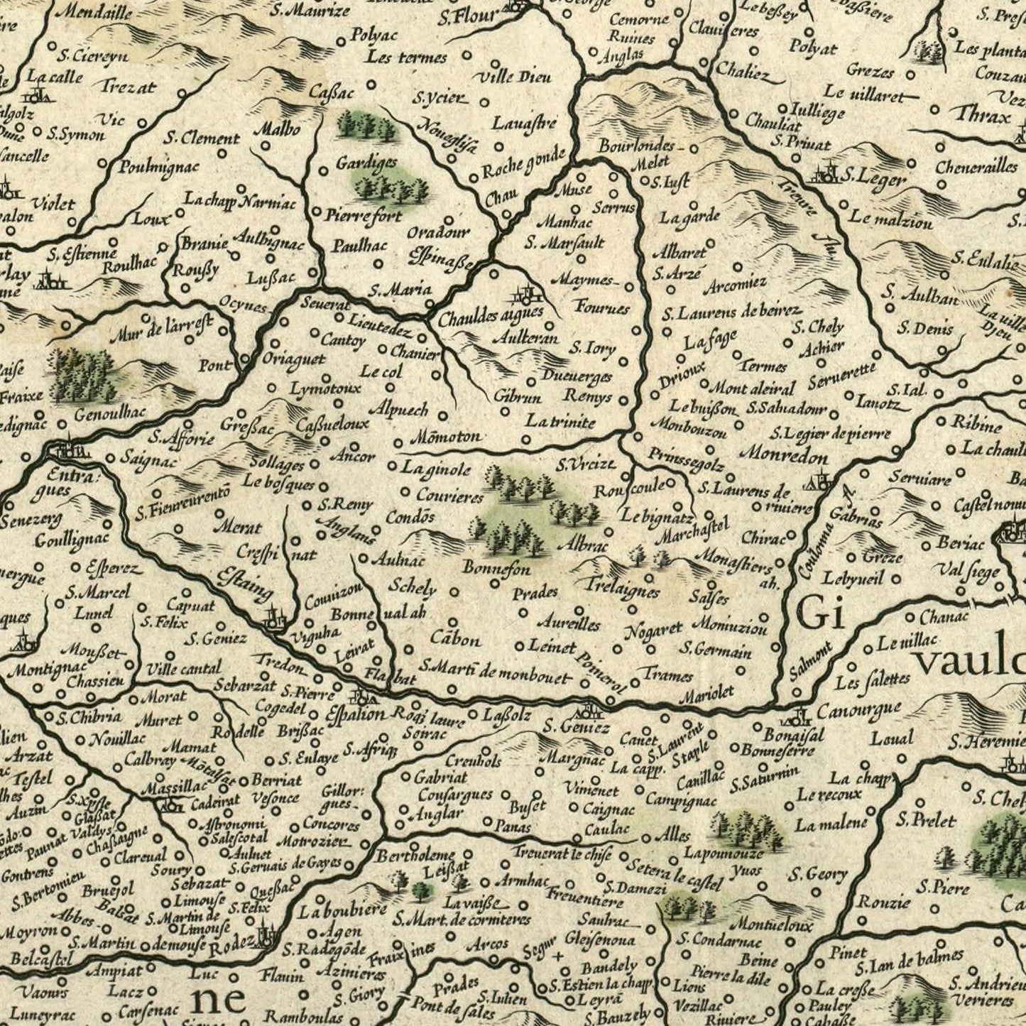 detail of the map from the centre left
