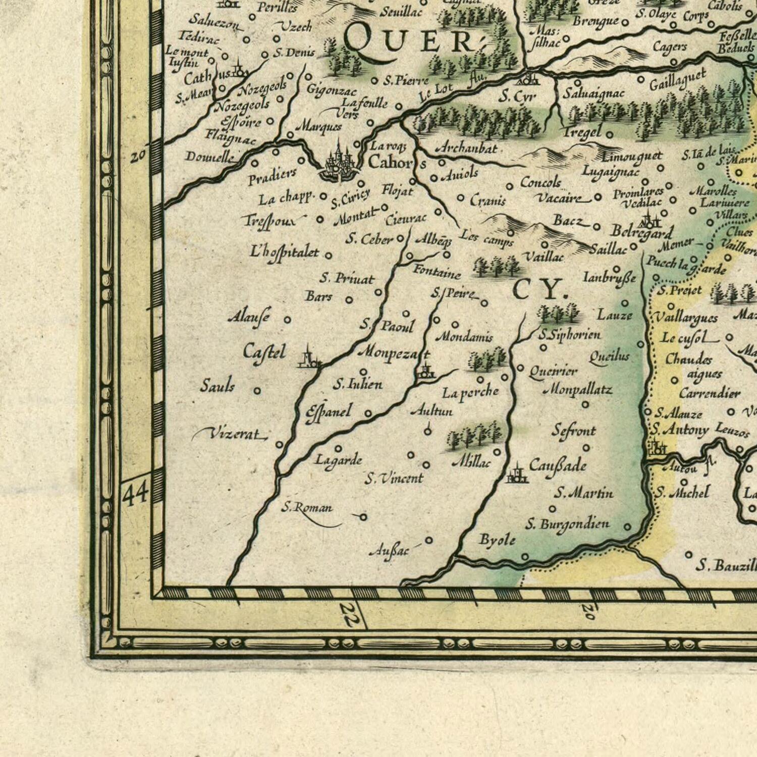 detail of the map from the bottom left corner
